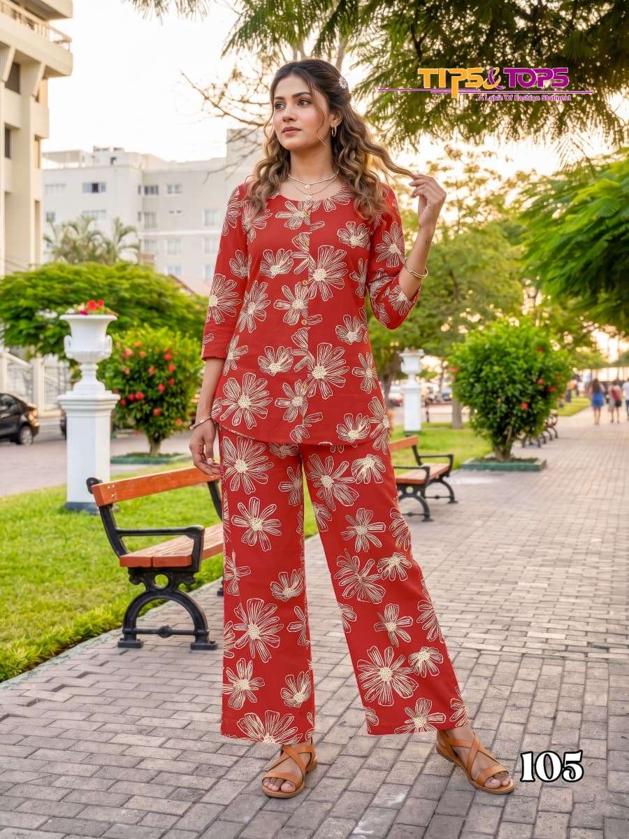 TIPS AND TOPS FASHION BEATS VOL 17 RAYON PRINT FANCY COOL LOOK SUMMER WEAR LADIES CO-ORD SET