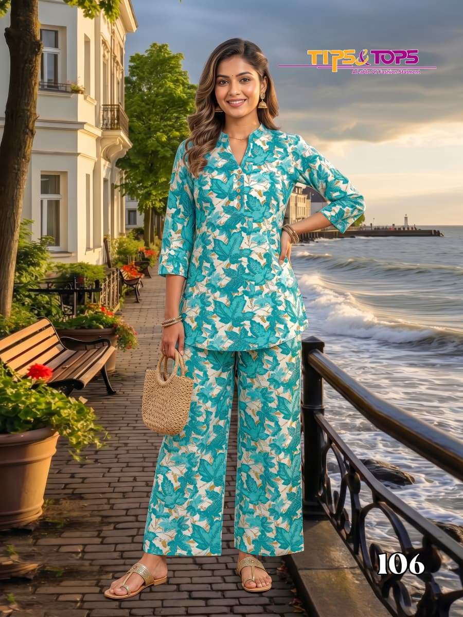 TIPS AND TOPS FASHION BEATS VOL 17 RAYON PRINT FANCY COOL LOOK SUMMER WEAR LADIES CO-ORD SET