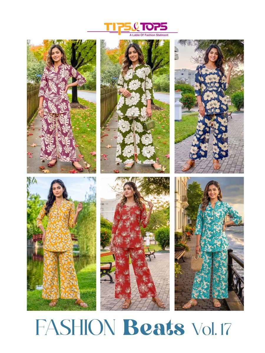 TIPS AND TOPS FASHION BEATS VOL 17 RAYON PRINT FANCY COOL LOOK SUMMER WEAR LADIES CO-ORD SET