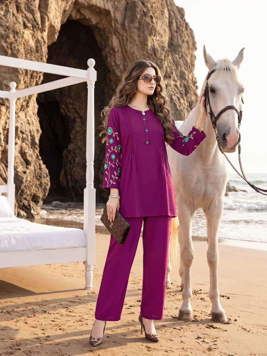 TIPS AND TOPS HONEY RAYON FANCY COOL LOOKS SUMMER WEAR LADIES CO-ORD SET