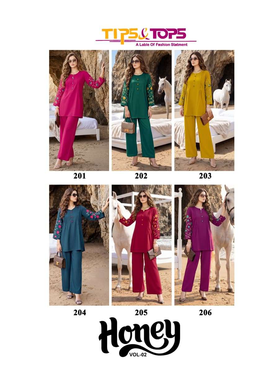 TIPS AND TOPS HONEY RAYON FANCY COOL LOOKS SUMMER WEAR LADIES CO-ORD SET