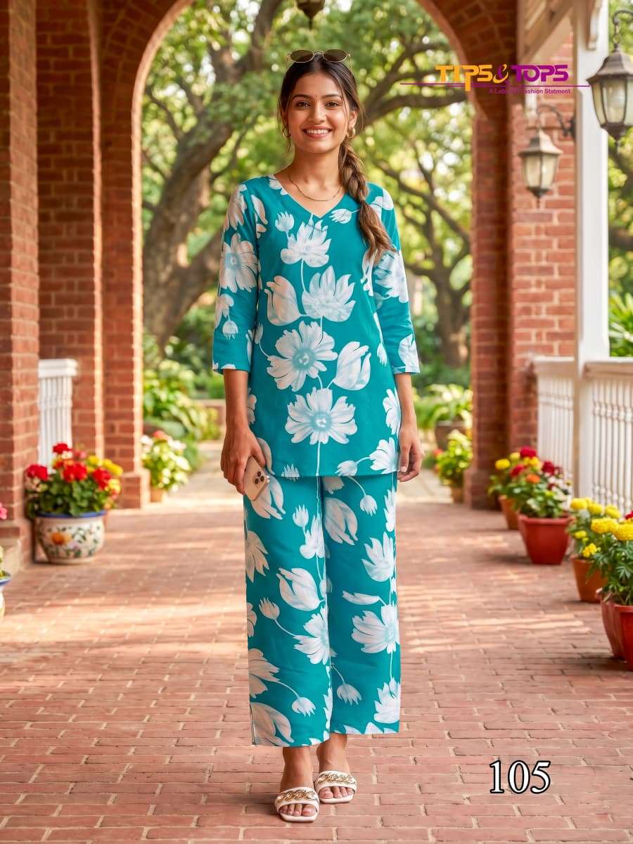 TIPS AND TOPS INSTAGIRL VOL 2 RAYON PRINT FANCY SUMMER WEAR CO-ORD SET 