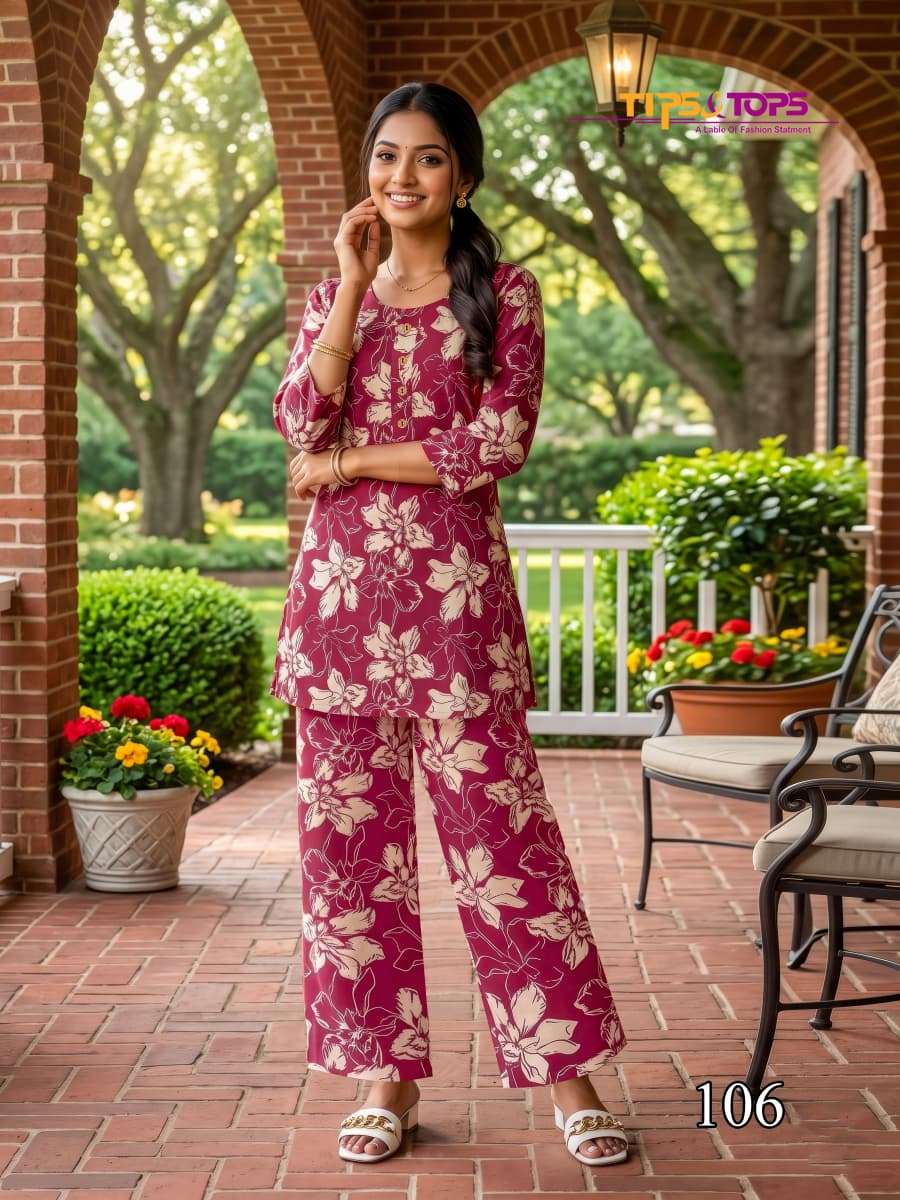 TIPS AND TOPS INSTAGIRL VOL 2 RAYON PRINT FANCY SUMMER WEAR CO-ORD SET 