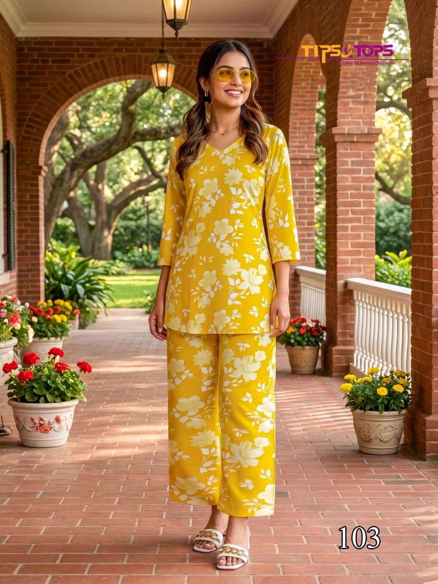 TIPS AND TOPS INSTAGIRL VOL 2 RAYON PRINT FANCY SUMMER WEAR CO-ORD SET 