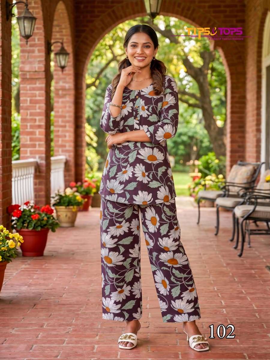 TIPS AND TOPS INSTAGIRL VOL 2 RAYON PRINT FANCY SUMMER WEAR CO-ORD SET 