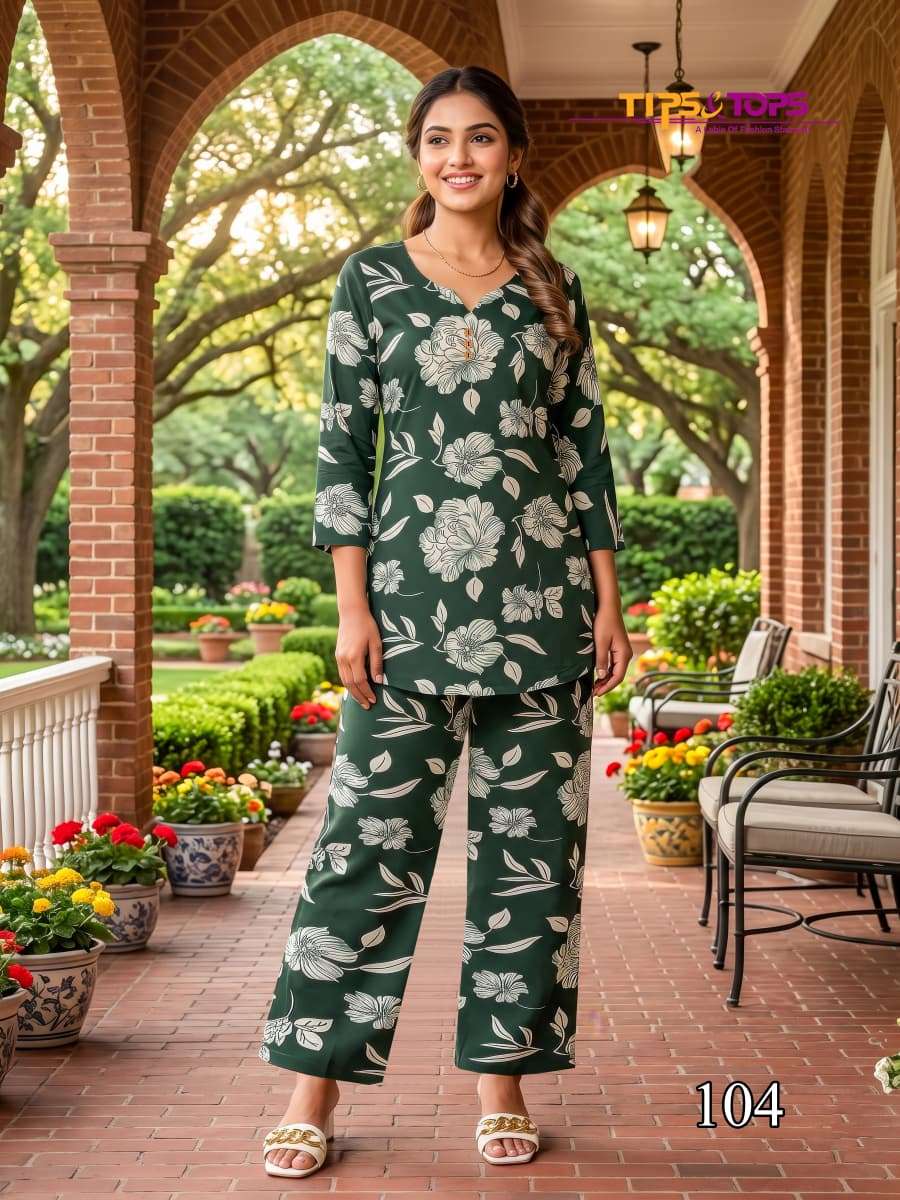 TIPS AND TOPS INSTAGIRL VOL 2 RAYON PRINT FANCY SUMMER WEAR CO-ORD SET 