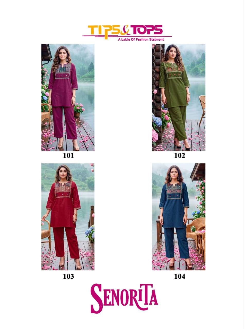 TIPS AND TOPS SENORITA VOL 2 COTTON FANCY WORKS LADIES CORD SET COLLECTION 