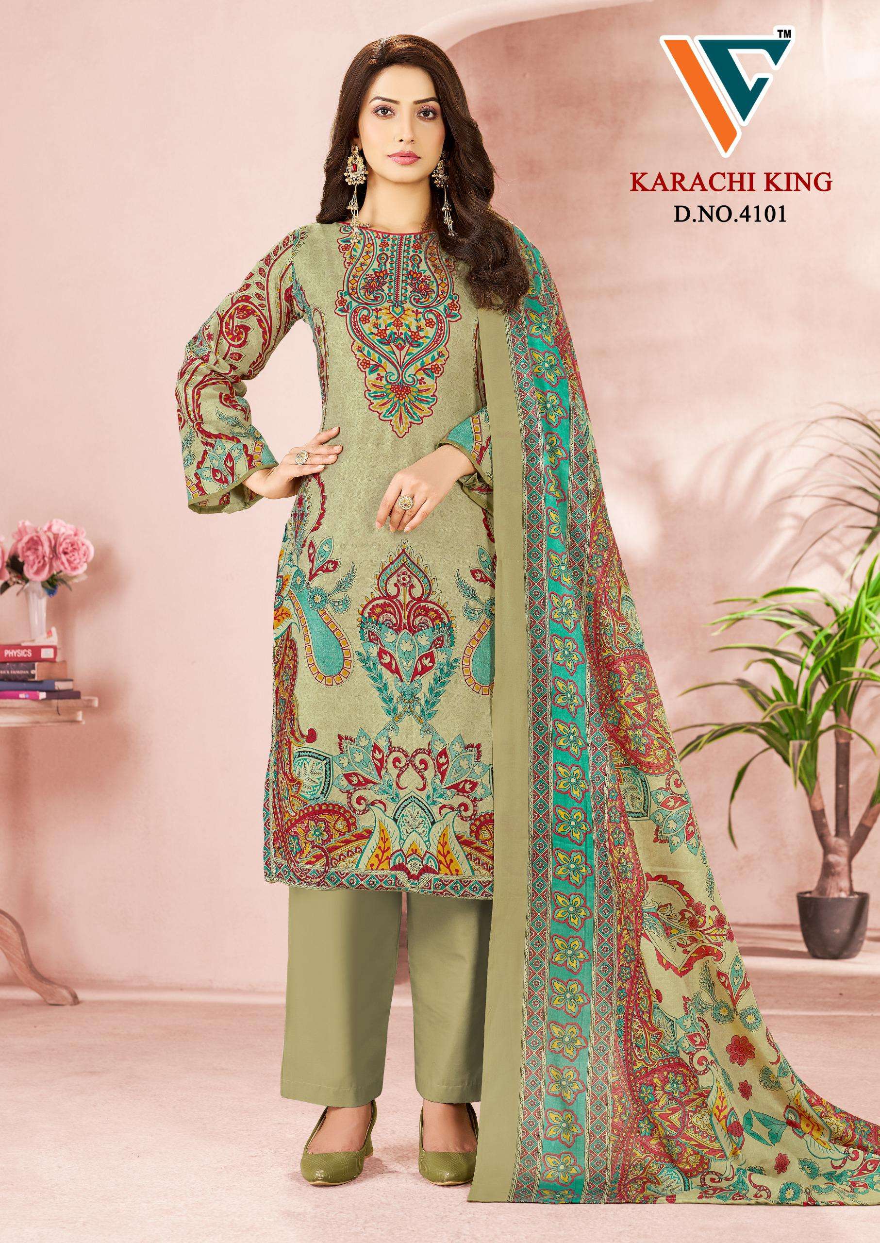 VANDANA CREATION KARACHI KING VOL 41 COTTON DIGITAL PRINT SALWAR SUIT