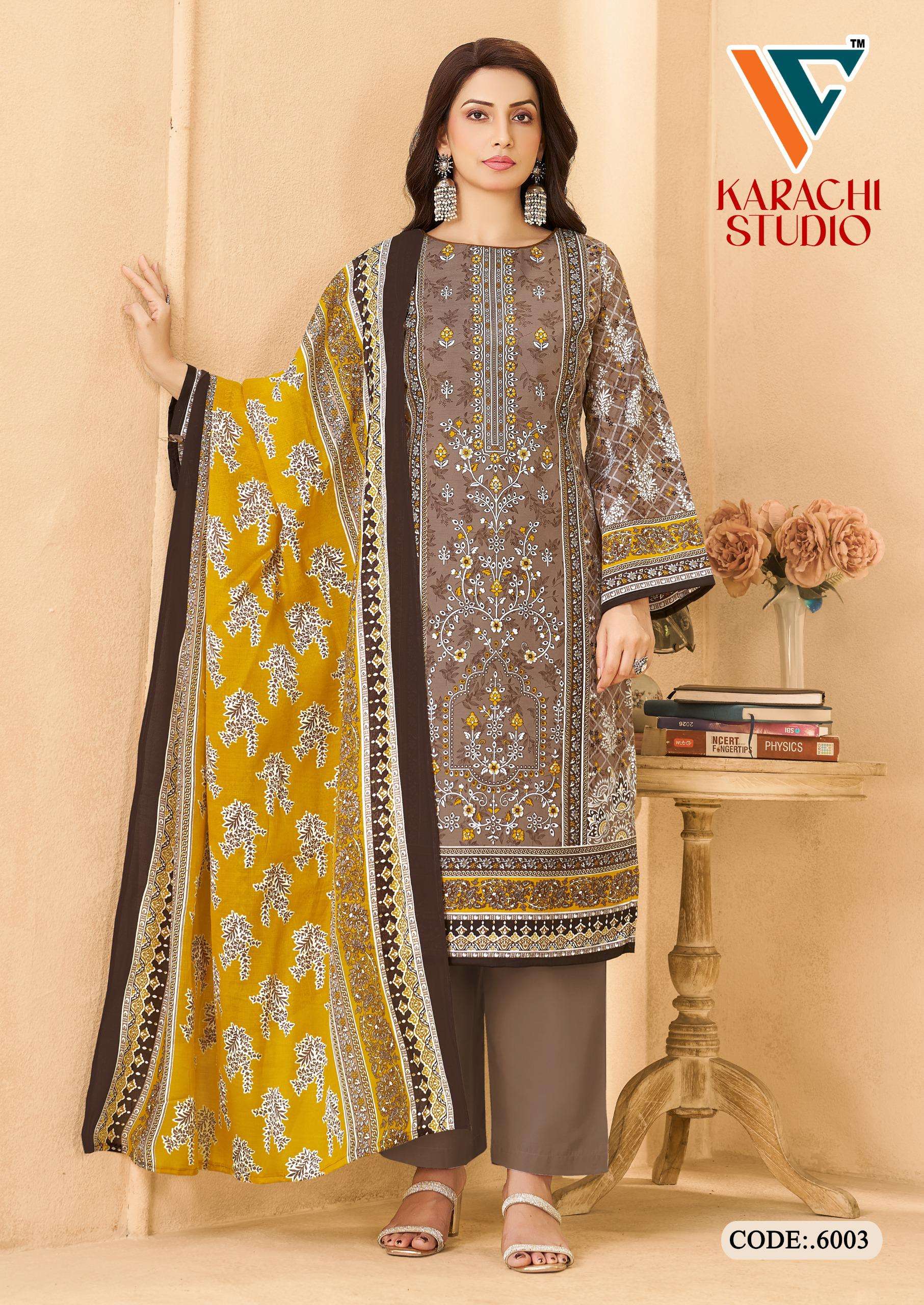 VANDANA‎‎‎‎ CREATION KARACHI STUDIO VOL 6 COTTON DIGITAL PRINTS SALWAR SUITS 