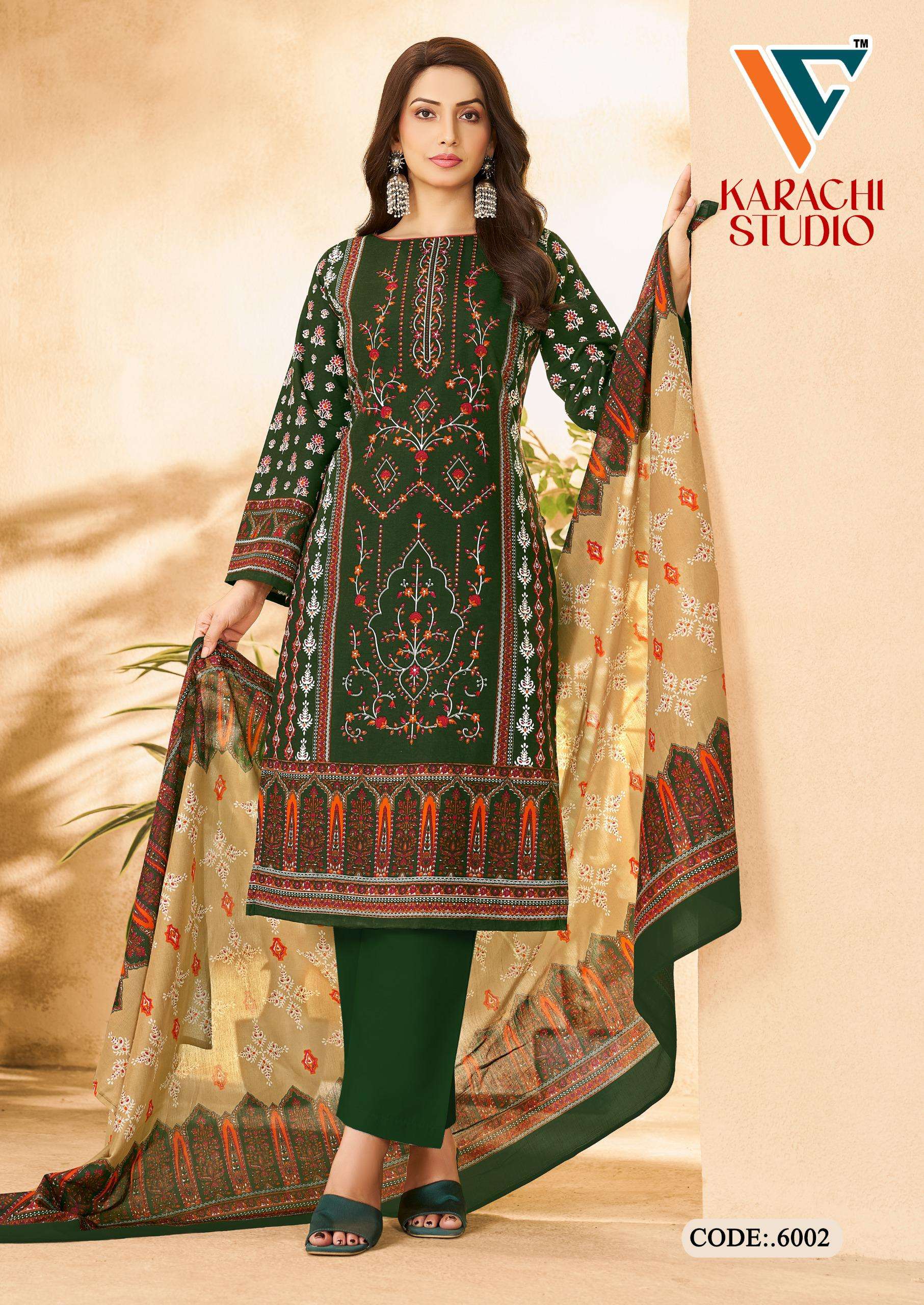 VANDANA‎‎‎‎ CREATION KARACHI STUDIO VOL 6 COTTON DIGITAL PRINTS SALWAR SUITS 