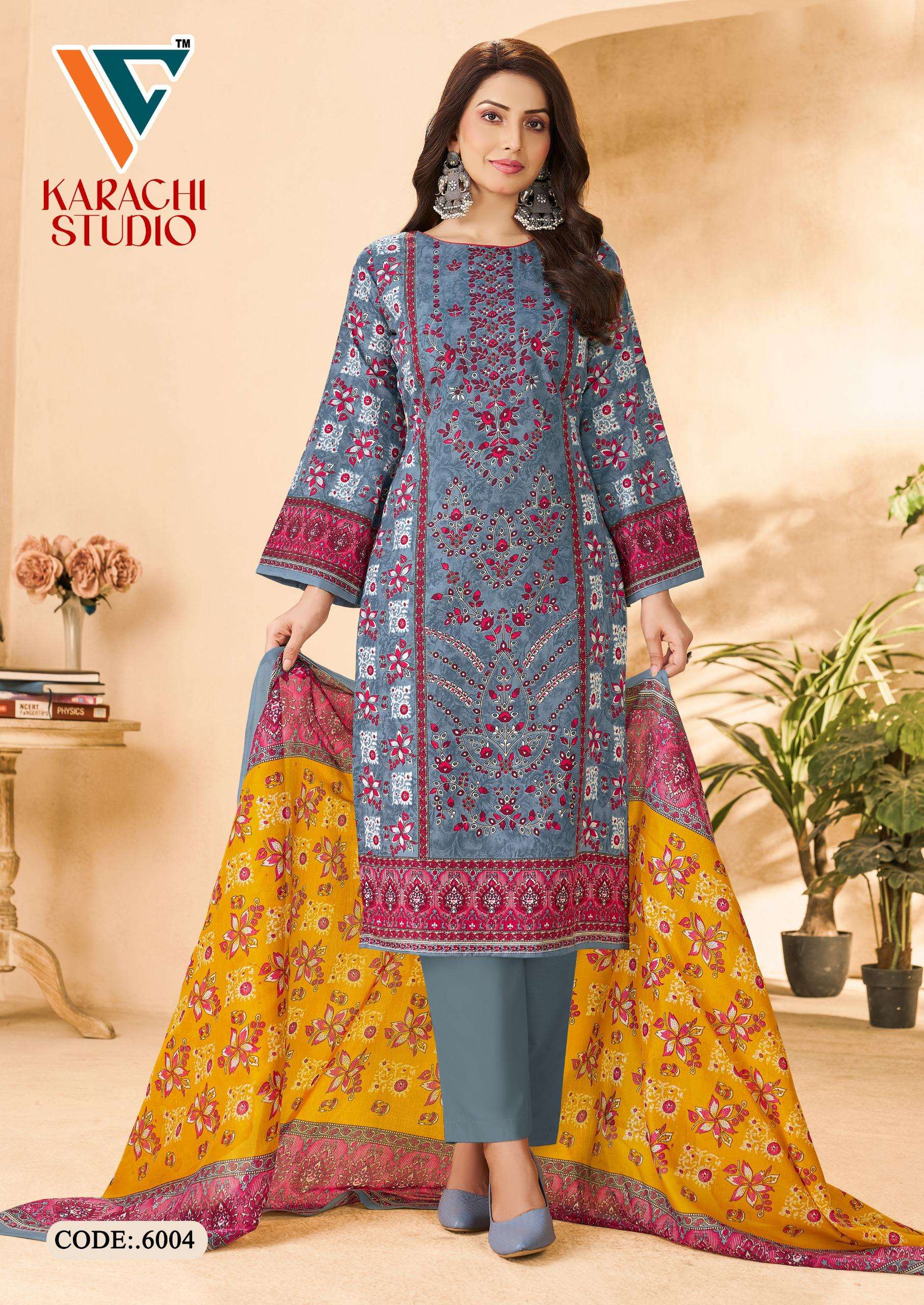 VANDANA‎‎‎‎ CREATION KARACHI STUDIO VOL 6 COTTON DIGITAL PRINTS SALWAR SUITS 