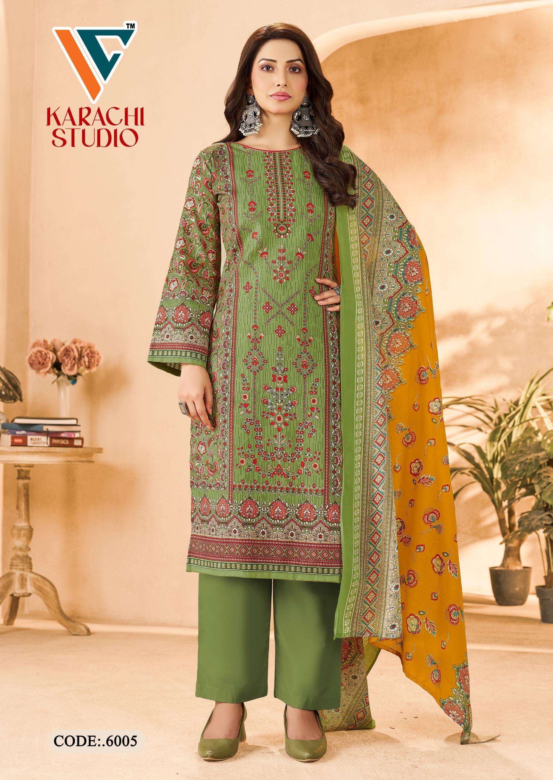 VANDANA‎‎‎‎ CREATION KARACHI STUDIO VOL 6 COTTON DIGITAL PRINTS SALWAR SUITS 
