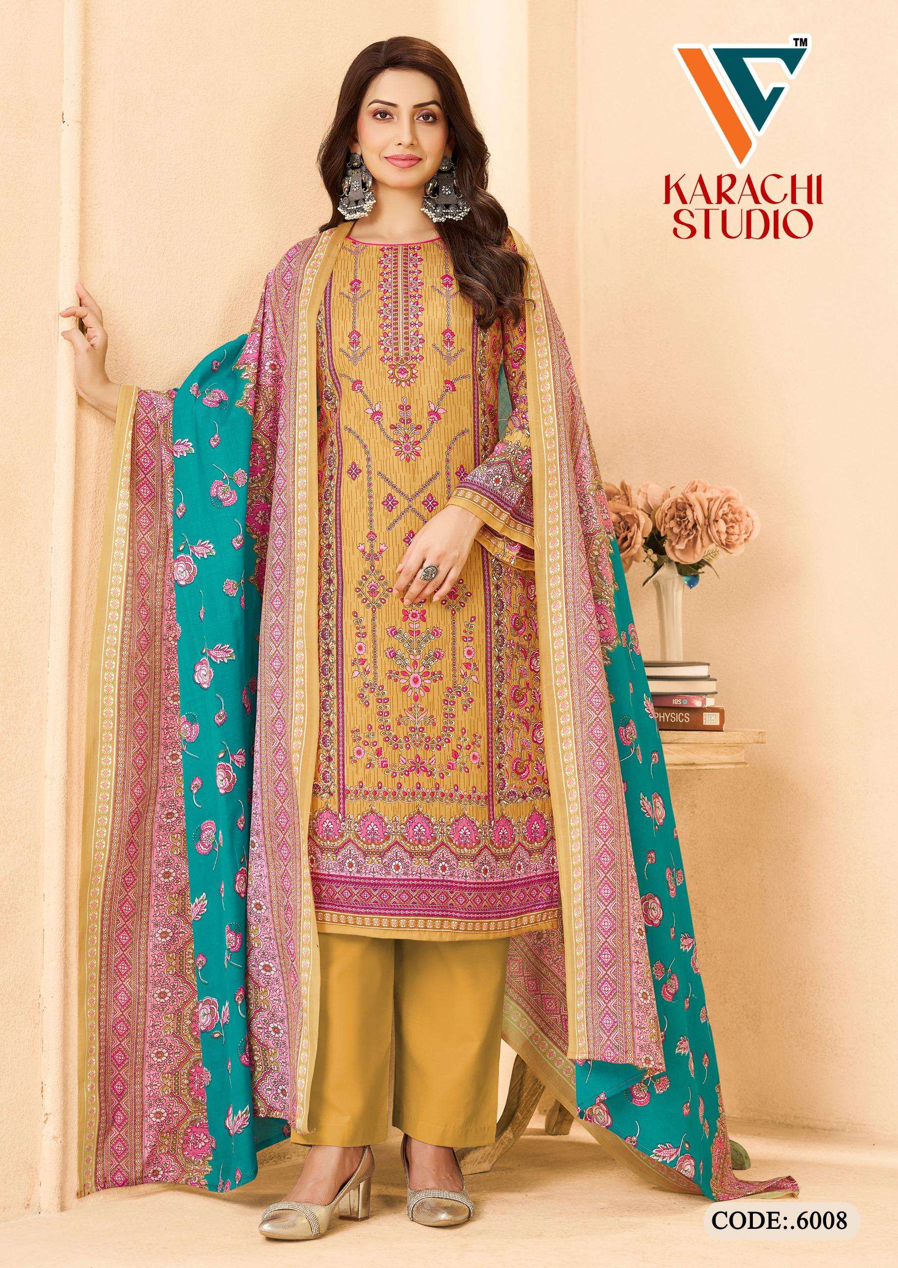 VANDANA‎‎‎‎ CREATION KARACHI STUDIO VOL 6 COTTON DIGITAL PRINTS SALWAR SUITS 
