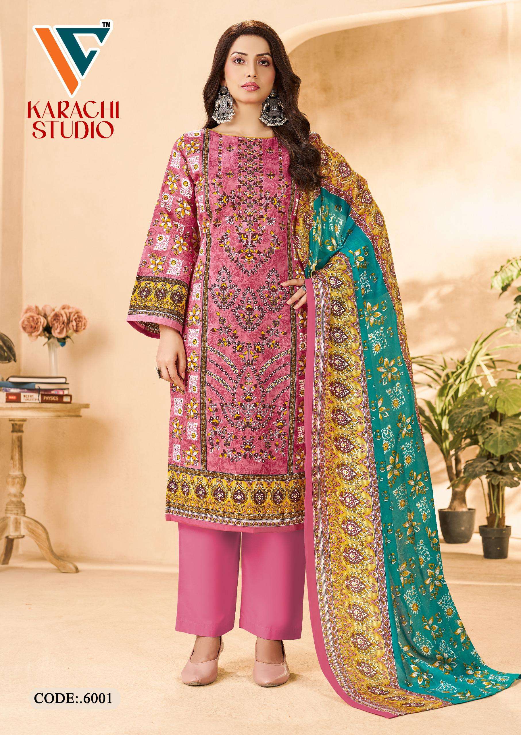 VANDANA‎‎‎‎ CREATION KARACHI STUDIO VOL 6 COTTON DIGITAL PRINTS SALWAR SUITS 