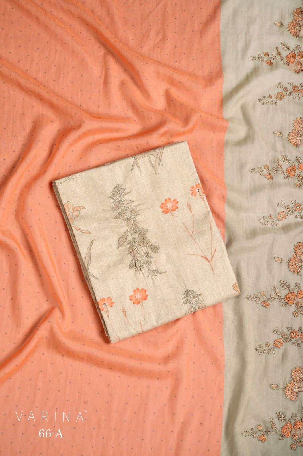 VARINA FAB D NO 66 LAWN COTTON DIGITAL PRINT WITH FANCY WORK SUIT