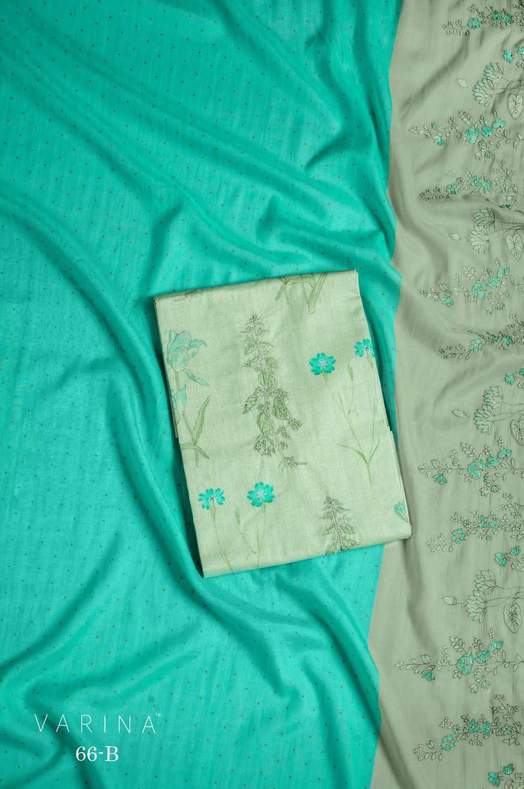 VARINA FAB D NO 66 LAWN COTTON DIGITAL PRINT WITH FANCY WORK SUIT
