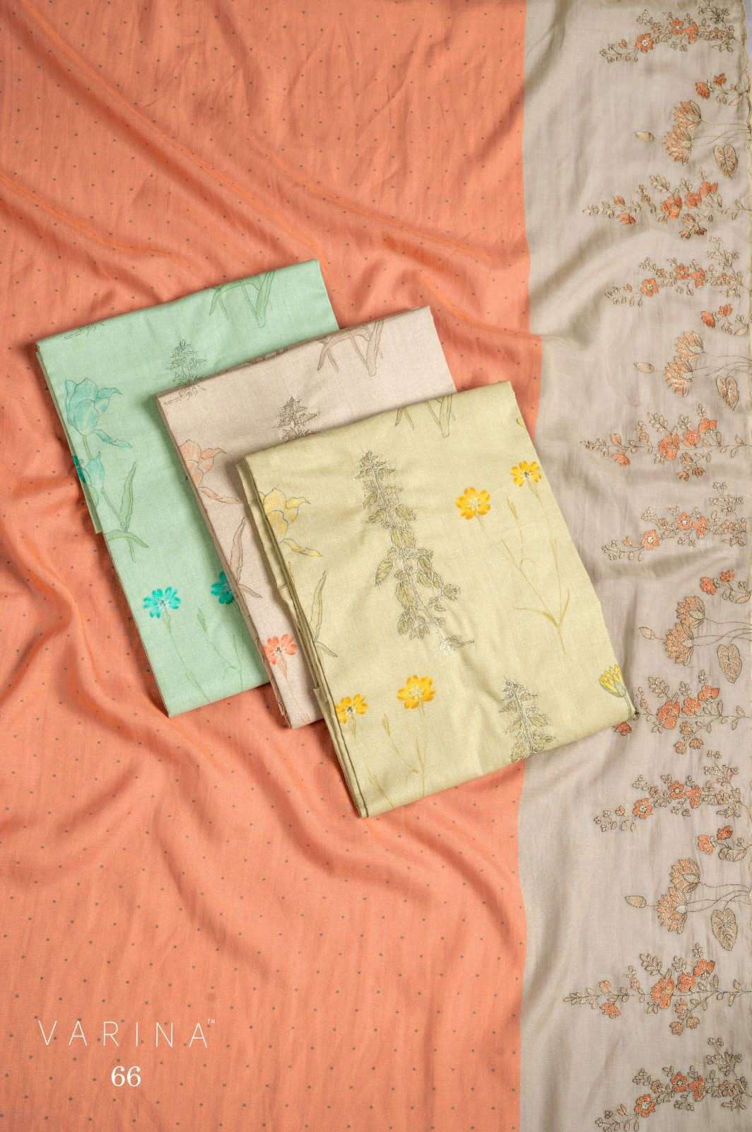 VARINA FAB D NO 66 LAWN COTTON DIGITAL PRINT WITH FANCY WORK SUIT
