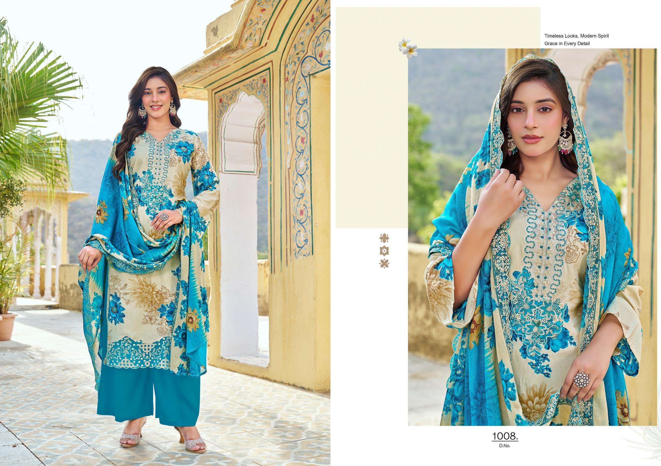 ZAARA KARACHI SUITS ZOYA VOL 2 COTTON DIGITAL PRINT WITH FANCY KASHMIRI WORK SUIT
