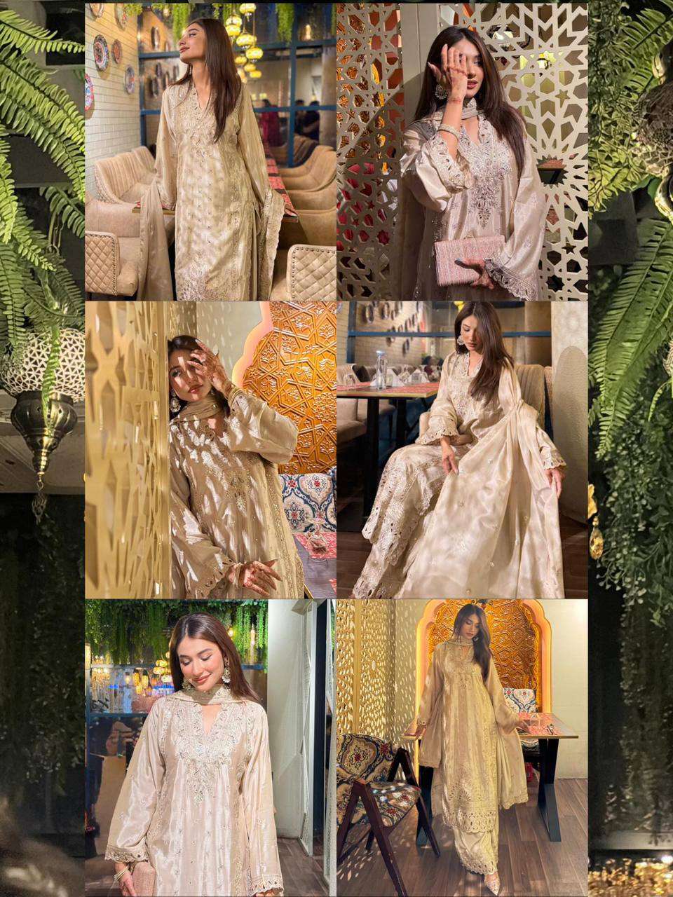 ZC 8022 SILK HEAVY EMBROIDERD ELEGANT LOOK BEAUTIFUL DESIGNER SUIT
