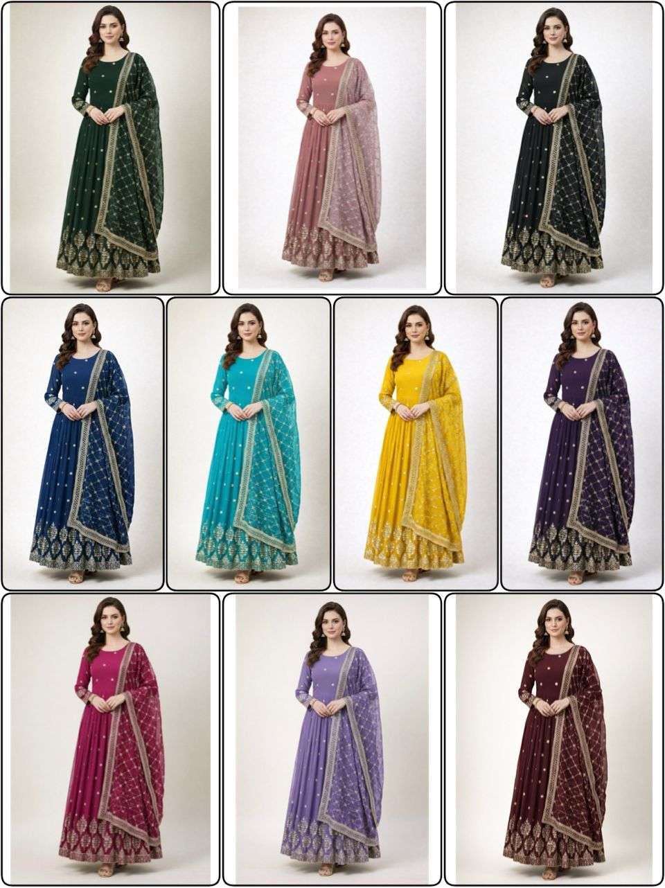 ZF 359 GEORGETTE DESIGNER PARTY WEAR WEAR ANARKALI GOWN WITH DUPATTA 