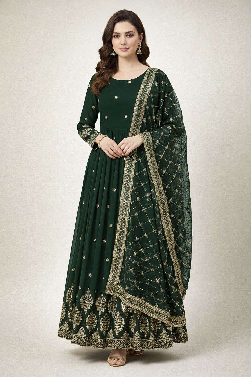 ZF 359 GEORGETTE DESIGNER PARTY WEAR WEAR ANARKALI GOWN WITH DUPATTA 