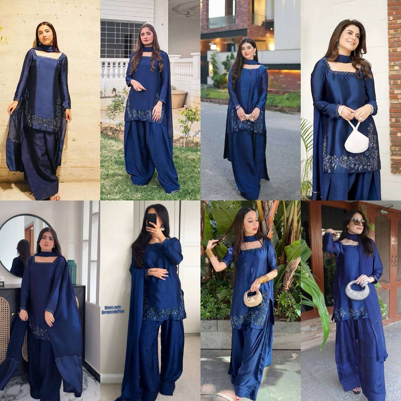 ZF 420 SILK SEQUENCE EMBROIDERY WORK TOP WITH FARSHI PANT AND DUPATTA SET