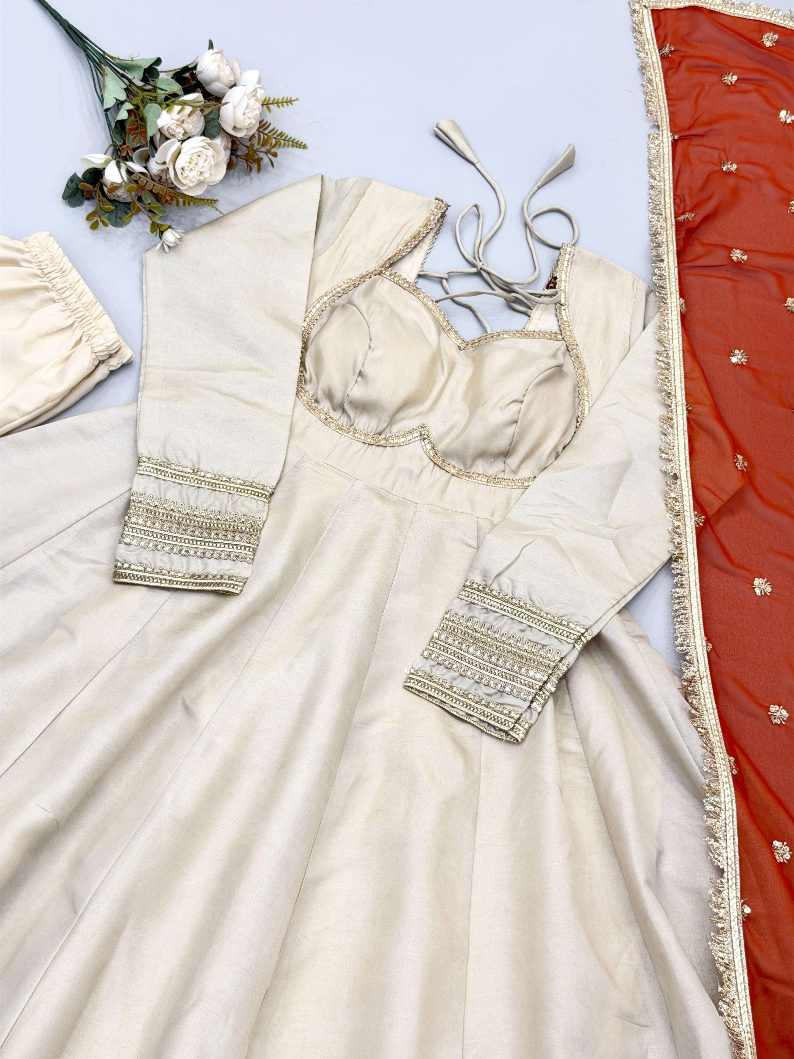 ZF 5017 COSMOS FABRIC DESIGNER PARTY WEAR GOWN BOTTOM AND DUPATTA SET