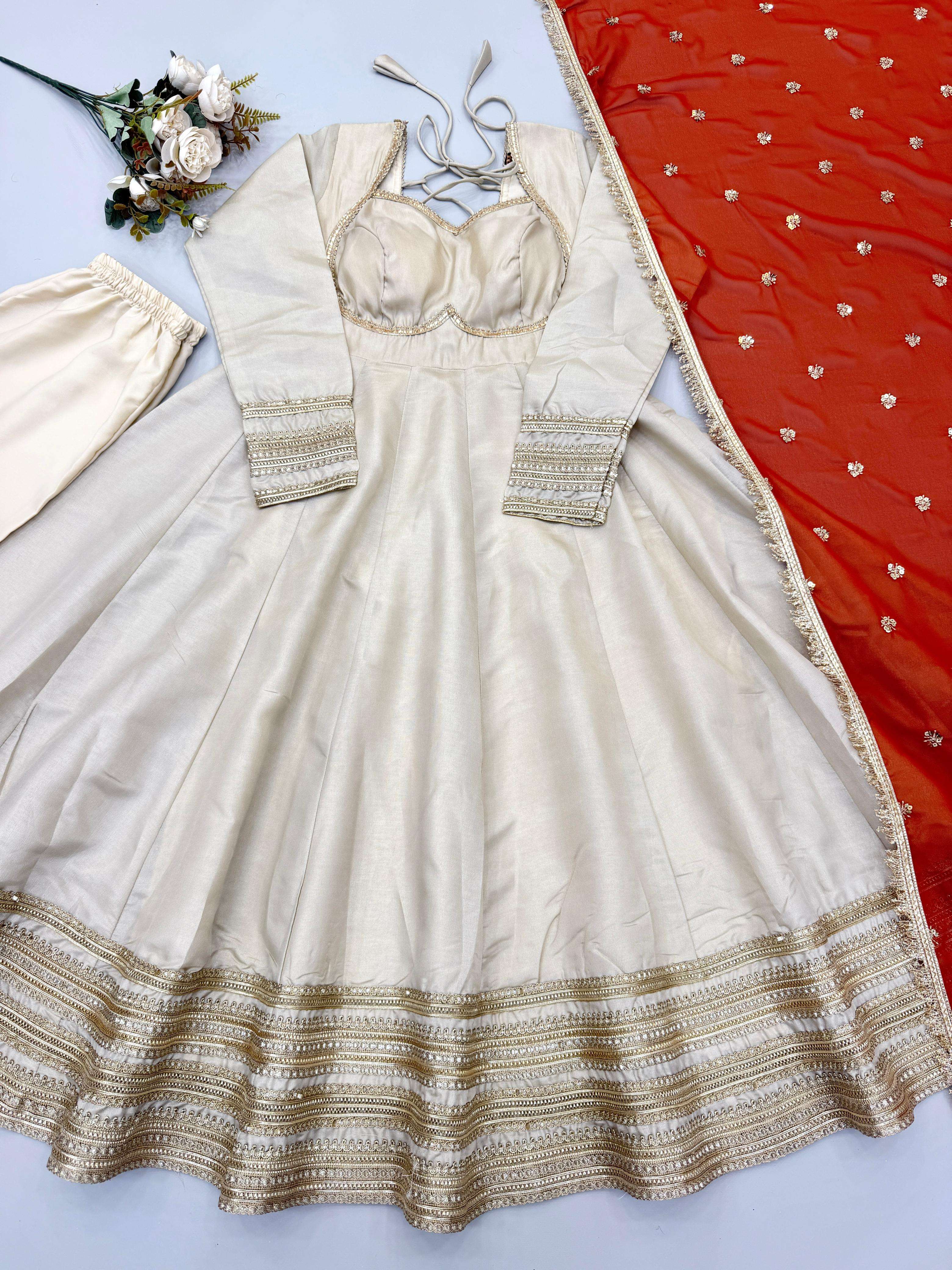 ZF 5017 COSMOS FABRIC DESIGNER PARTY WEAR GOWN BOTTOM AND DUPATTA SET