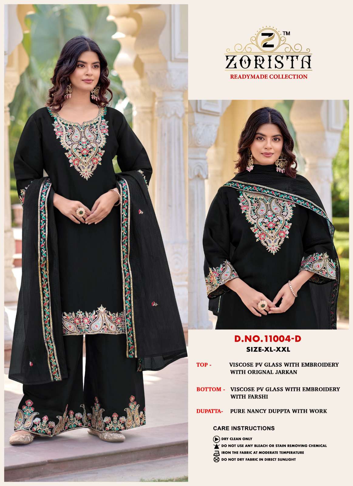 ZORISTA D NO 11004 SILK WITH HEVAY EMBROIDERY DESIGNER READY MADE SUIT
