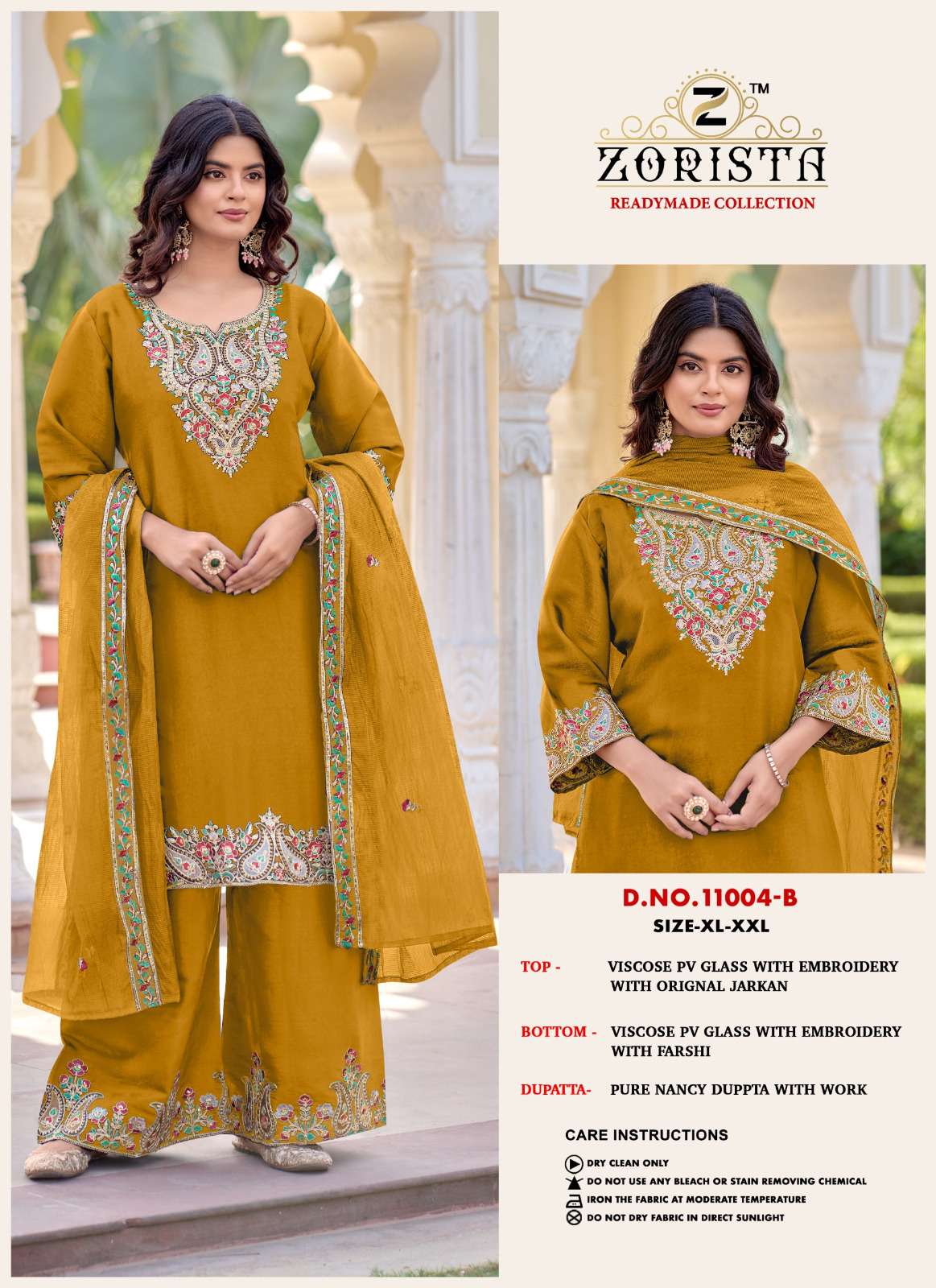 ZORISTA D NO 11004 SILK WITH HEVAY EMBROIDERY DESIGNER READY MADE SUIT