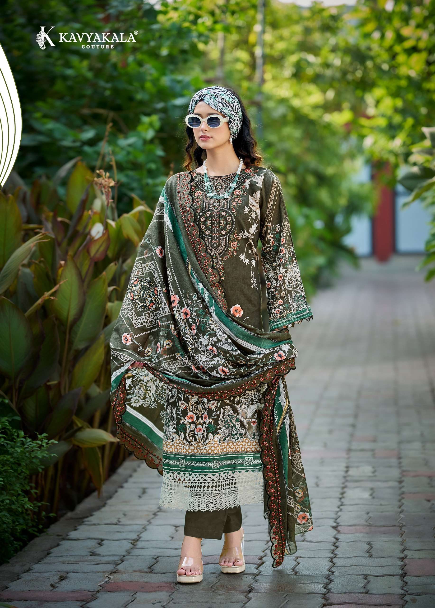 ‎‎ KAVYA‎‎ KALA COUTURE ANARKALI VOL 25 LAWN COTTON DIGITAL PRINT WITH WORK SUIT