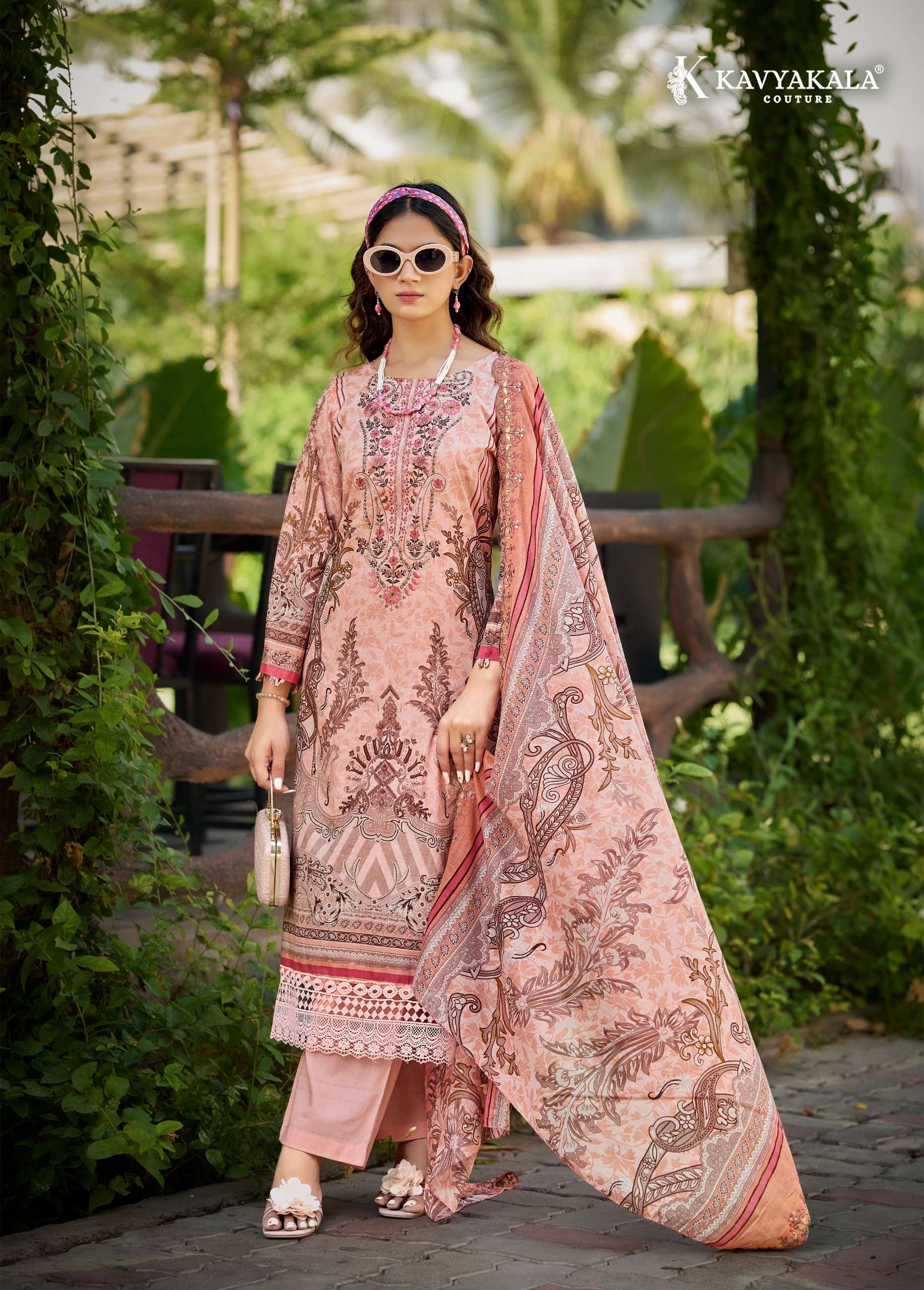 ‎‎ KAVYA‎‎ KALA COUTURE ANARKALI VOL 25 LAWN COTTON DIGITAL PRINT WITH WORK SUIT
