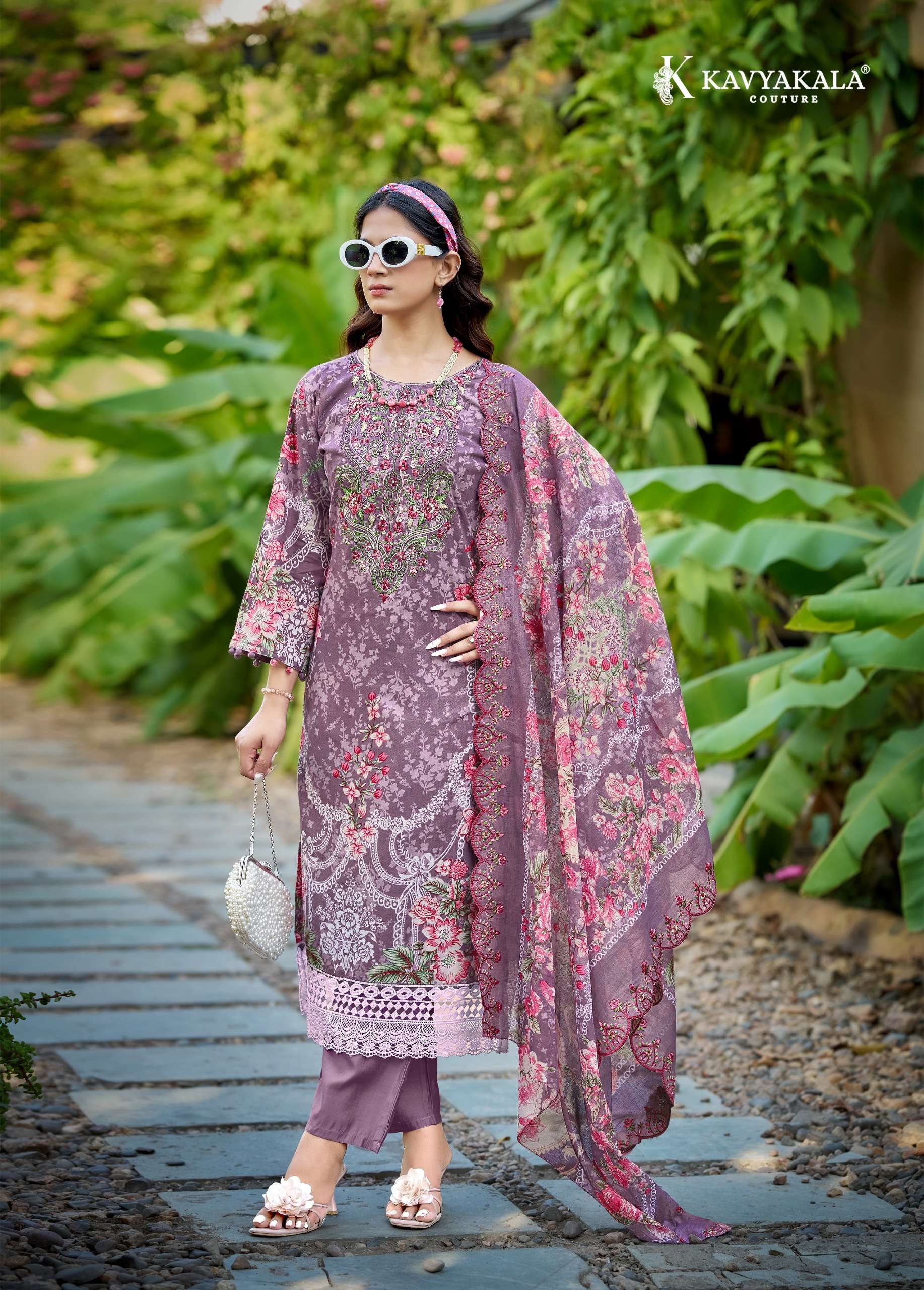 ‎‎ KAVYA‎‎ KALA COUTURE ANARKALI VOL 25 LAWN COTTON DIGITAL PRINT WITH WORK SUIT