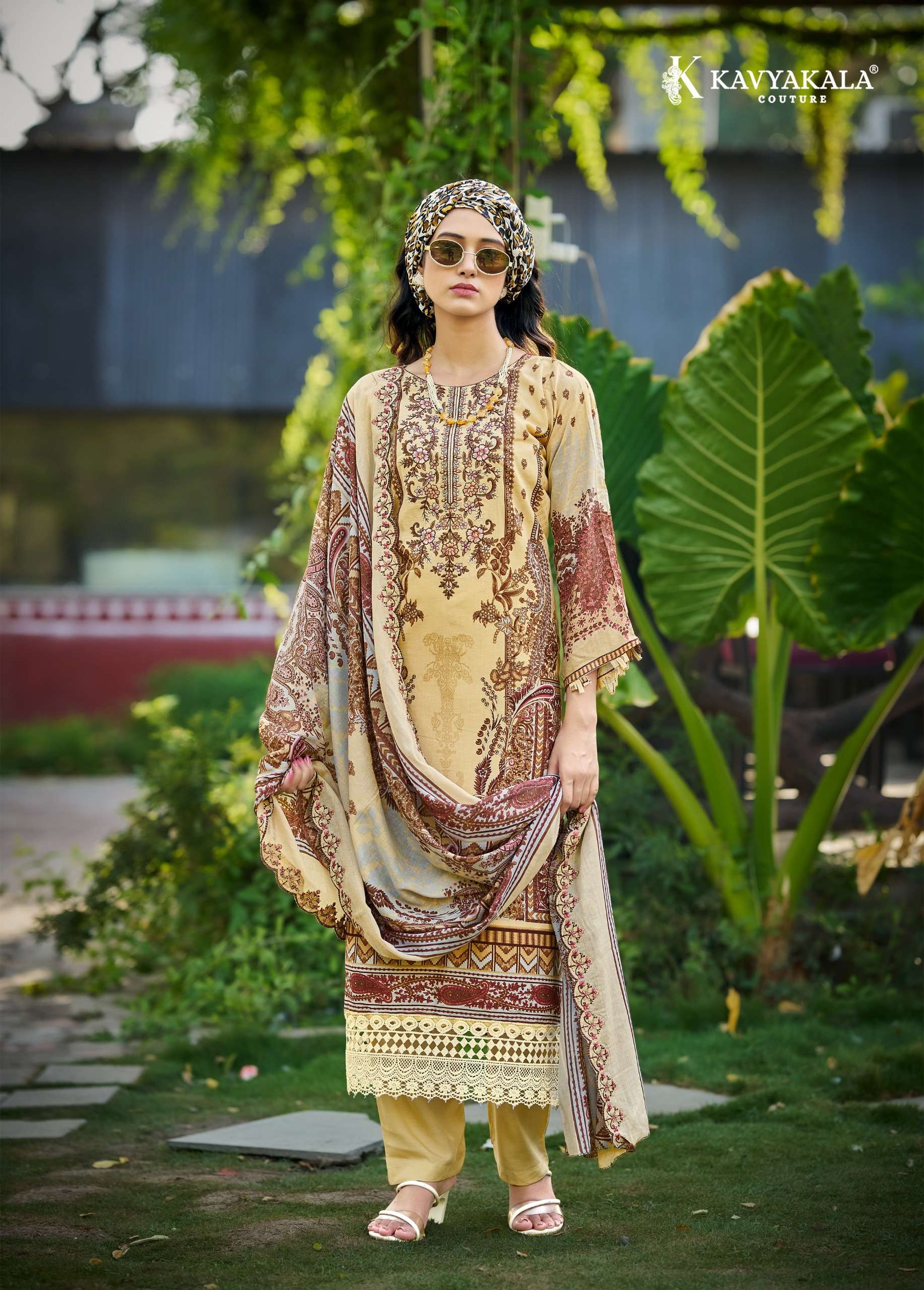 ‎‎ KAVYA‎‎ KALA COUTURE ANARKALI VOL 25 LAWN COTTON DIGITAL PRINT WITH WORK SUIT