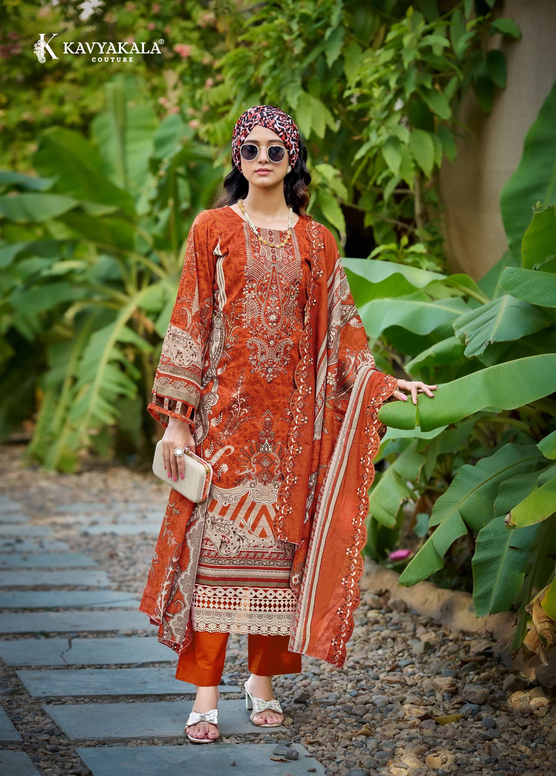 ‎‎ KAVYA‎‎ KALA COUTURE ANARKALI VOL 25 LAWN COTTON DIGITAL PRINT WITH WORK SUIT