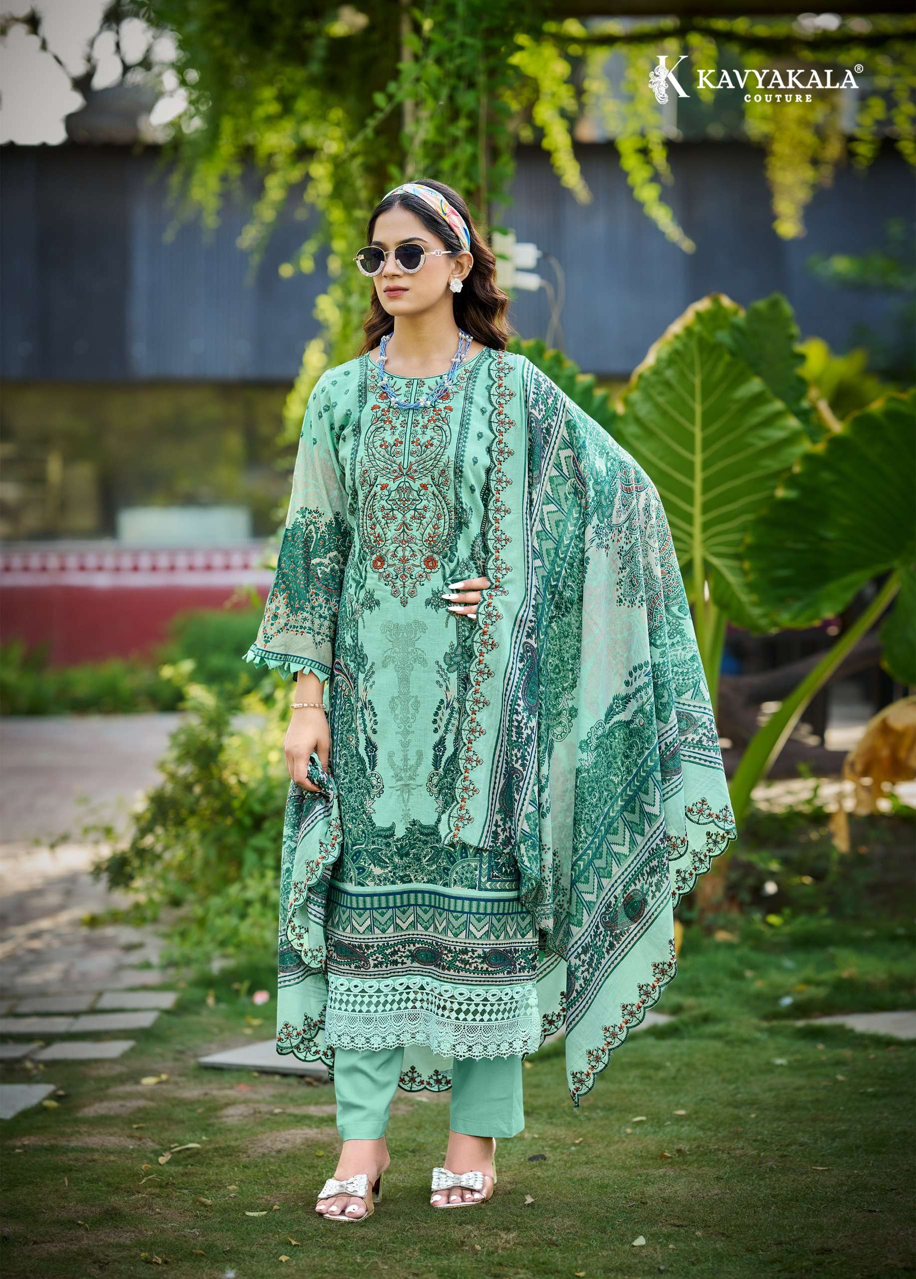 ‎‎ KAVYA‎‎ KALA COUTURE ANARKALI VOL 25 LAWN COTTON DIGITAL PRINT WITH WORK SUIT