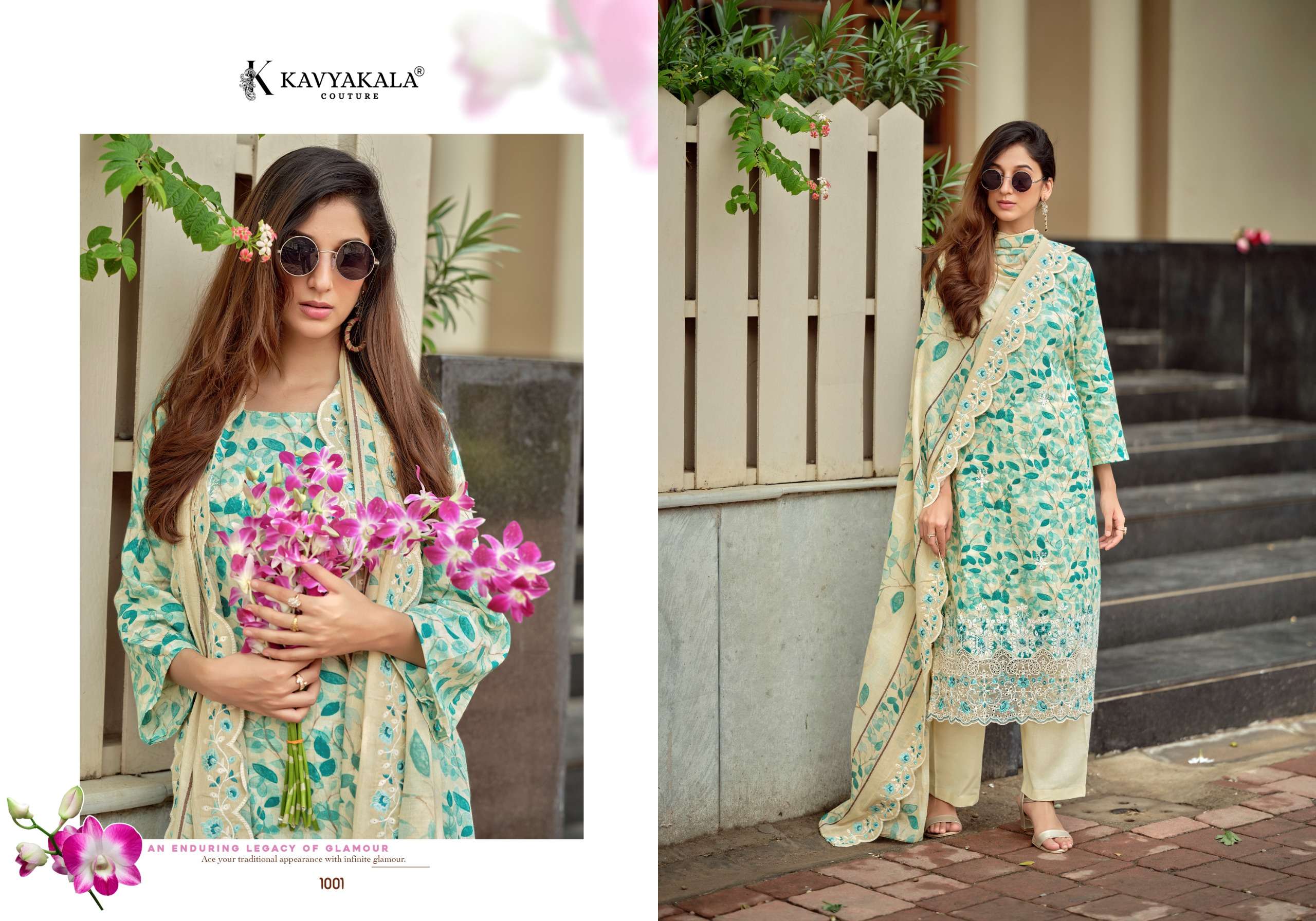 ‎‎ KAVYA‎‎ KALA COUTURE NIRMOHI VOL 4 LAWN COTTON PRINT WITH FANCY EMBROIDERY WORK SUIT