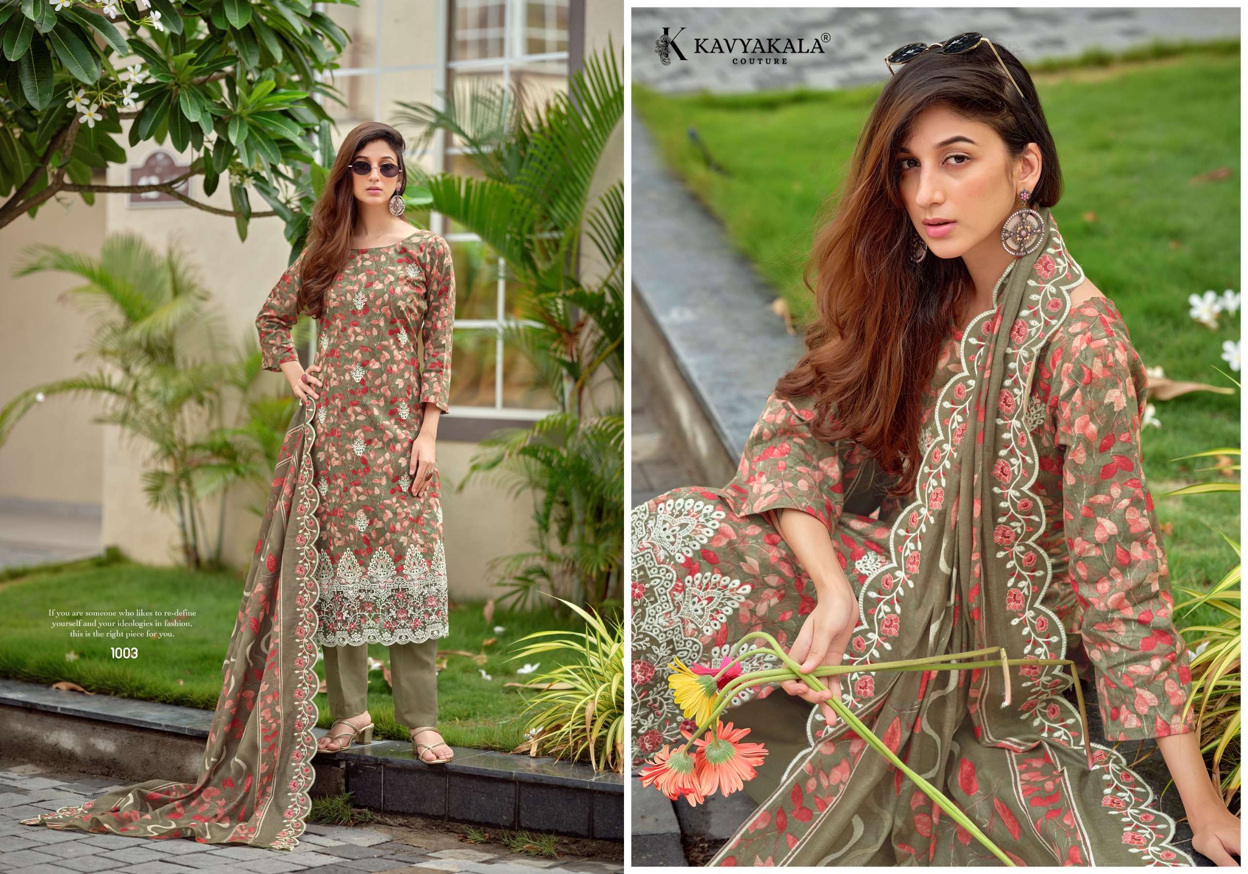 ‎‎ KAVYA‎‎ KALA COUTURE NIRMOHI VOL 4 LAWN COTTON PRINT WITH FANCY EMBROIDERY WORK SUIT