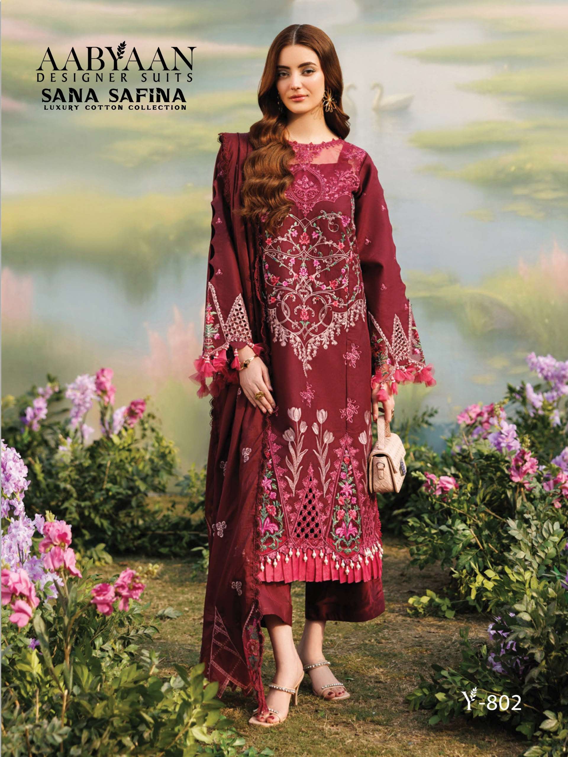 AABYAAN DESIGNER SUIT SANA SAFINA VOL 8 COTTON DIGITAL KARACHI PRINTS SALWAR SUIT
