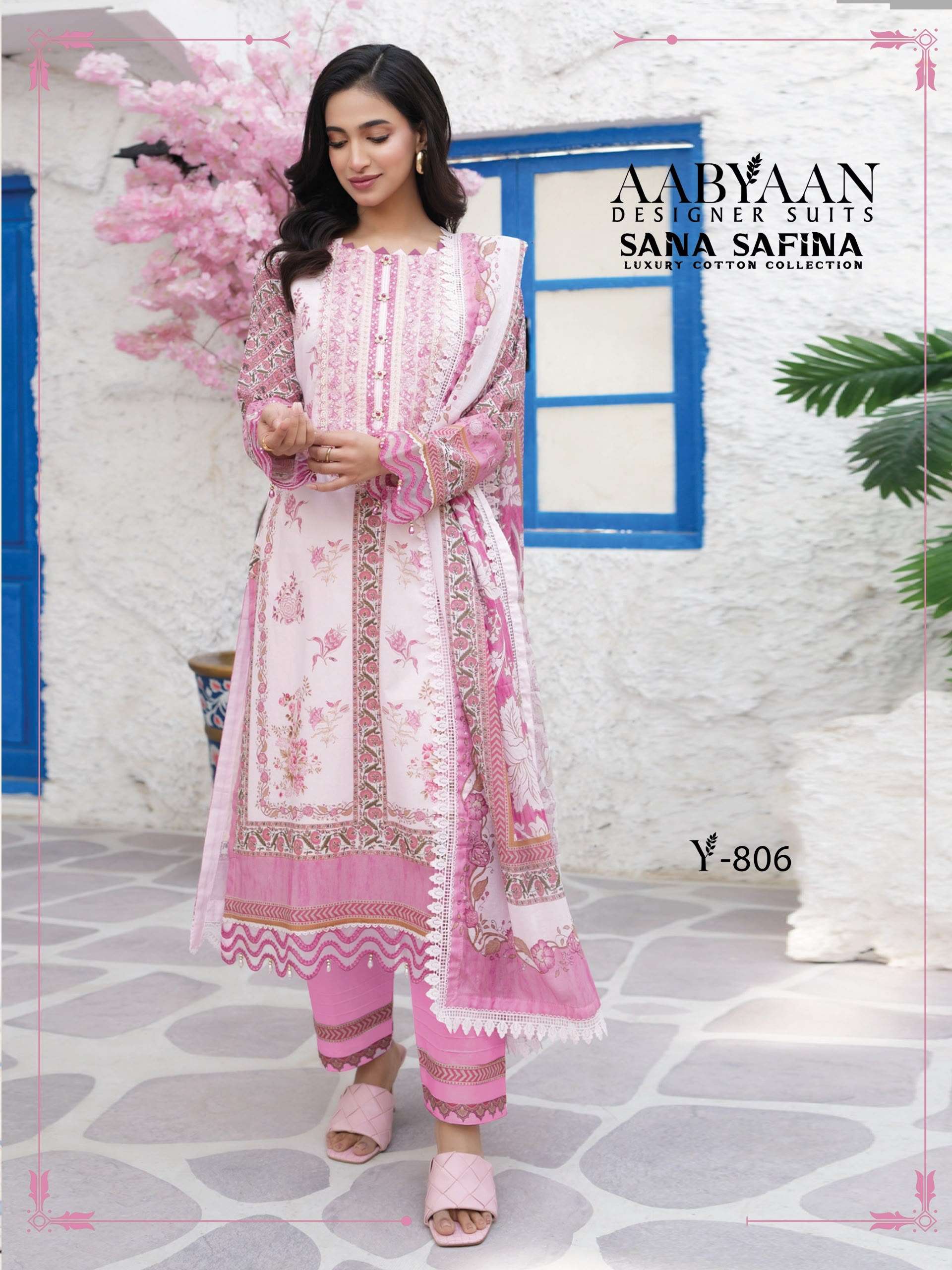 AABYAAN DESIGNER SUIT SANA SAFINA VOL 8 COTTON DIGITAL KARACHI PRINTS SALWAR SUIT