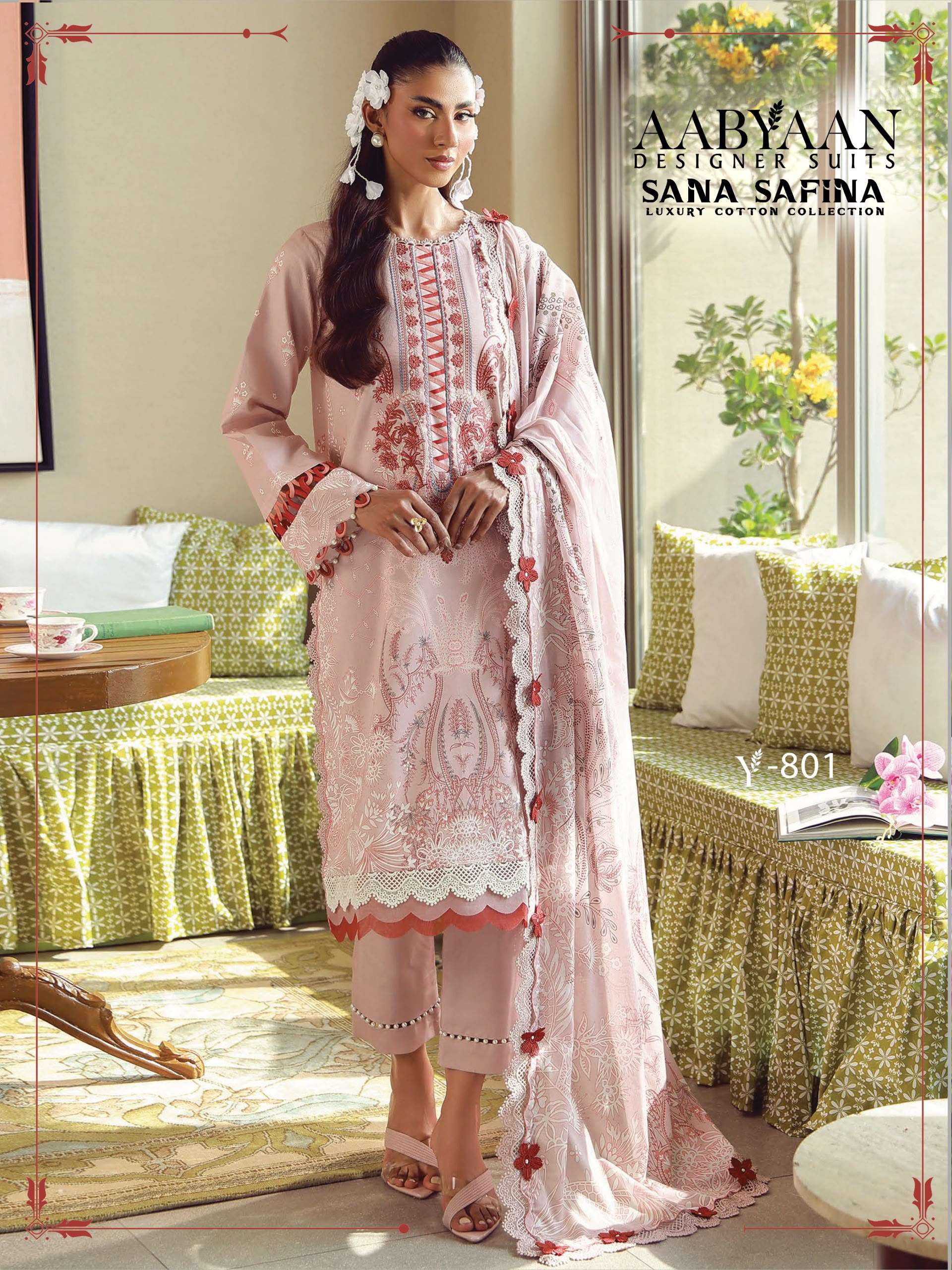 AABYAAN DESIGNER SUIT SANA SAFINA VOL 8 COTTON DIGITAL KARACHI PRINTS SALWAR SUIT