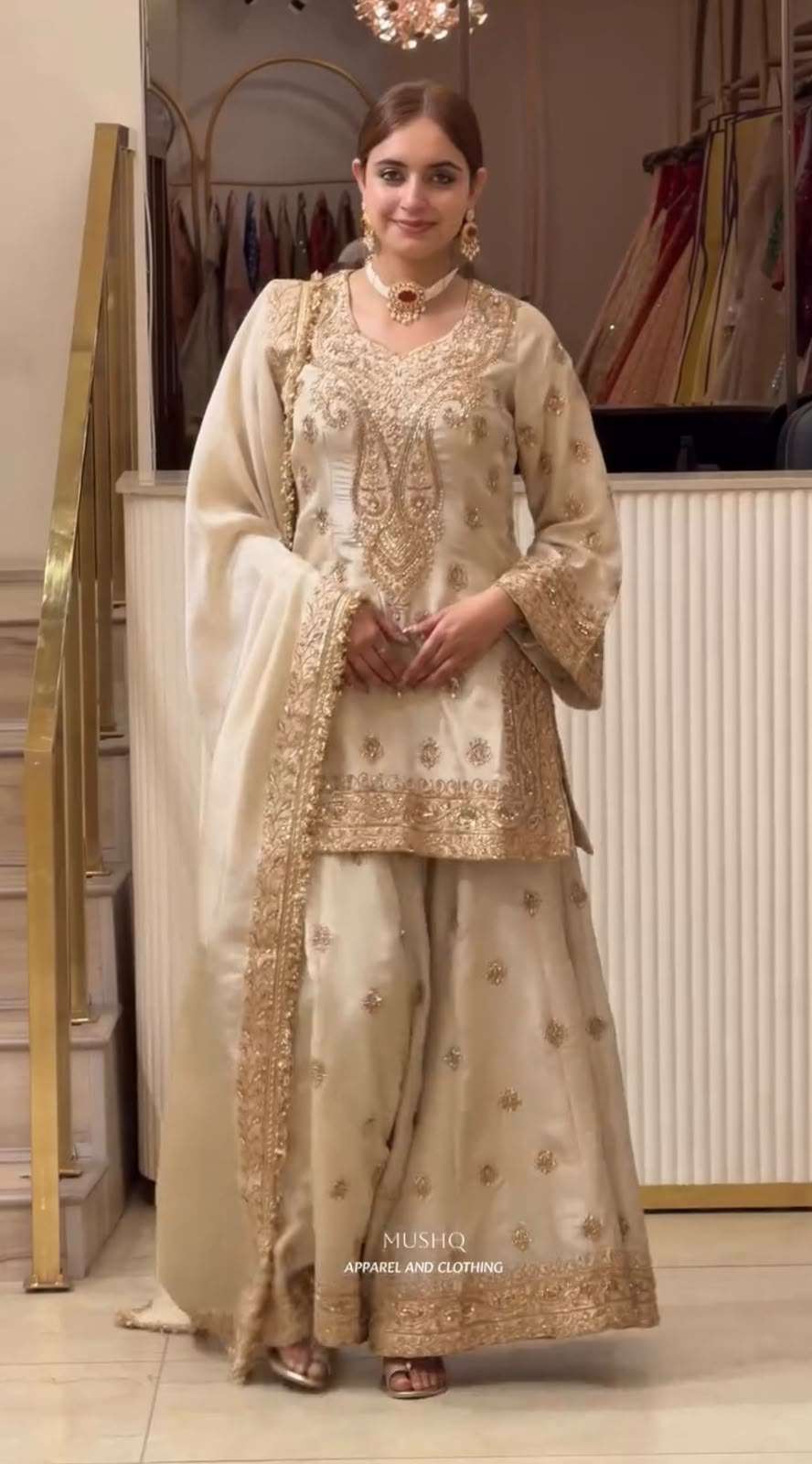 AD 236 SILK HEAVY EMBROIDERD DESIGNER FUNCTION WEAR LADIES SUIT
