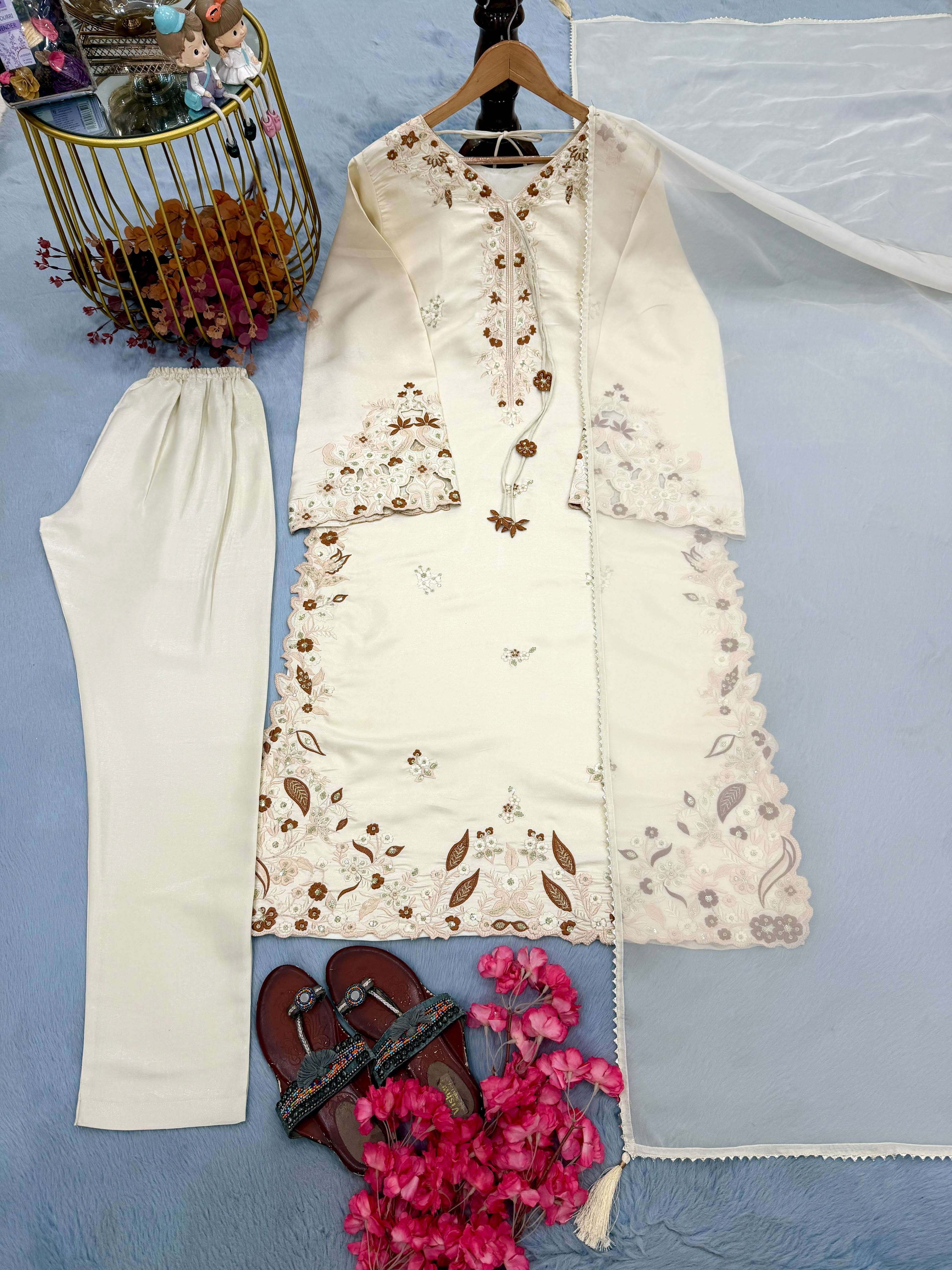 AD 237 BEAUTIFUL DESIGNER LOOK PARTY WEAR LADIES PAKISTANI STYLE SUIT