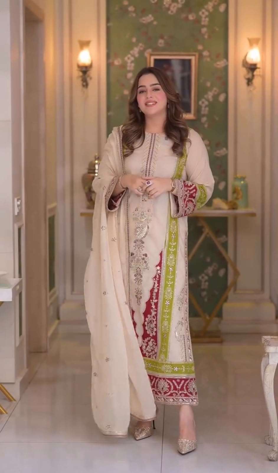 AD 238 SILK EMBROIDERY DESIGNER LOOK PARTY WEAR LADIES SUIT