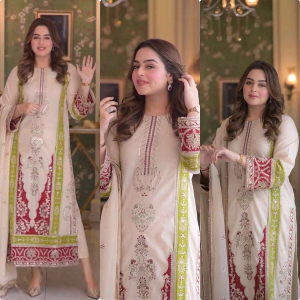 AD 238 SILK EMBROIDERY DESIGNER LOOK PARTY WEAR LADIES SUIT