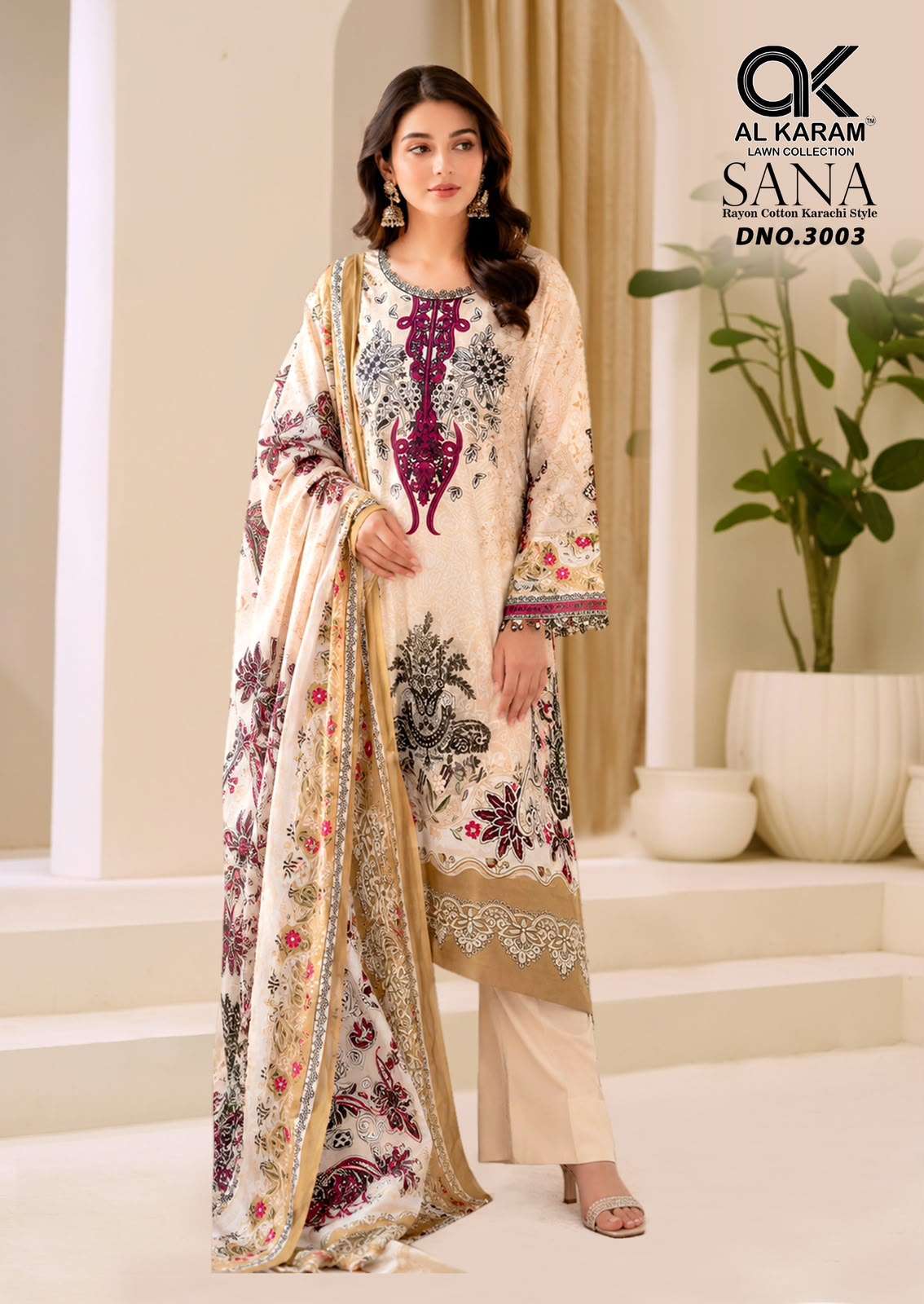AL KARAM SANA VOL 3 RAYON COTTON DIGITAL PRINT SALWAR SUIT