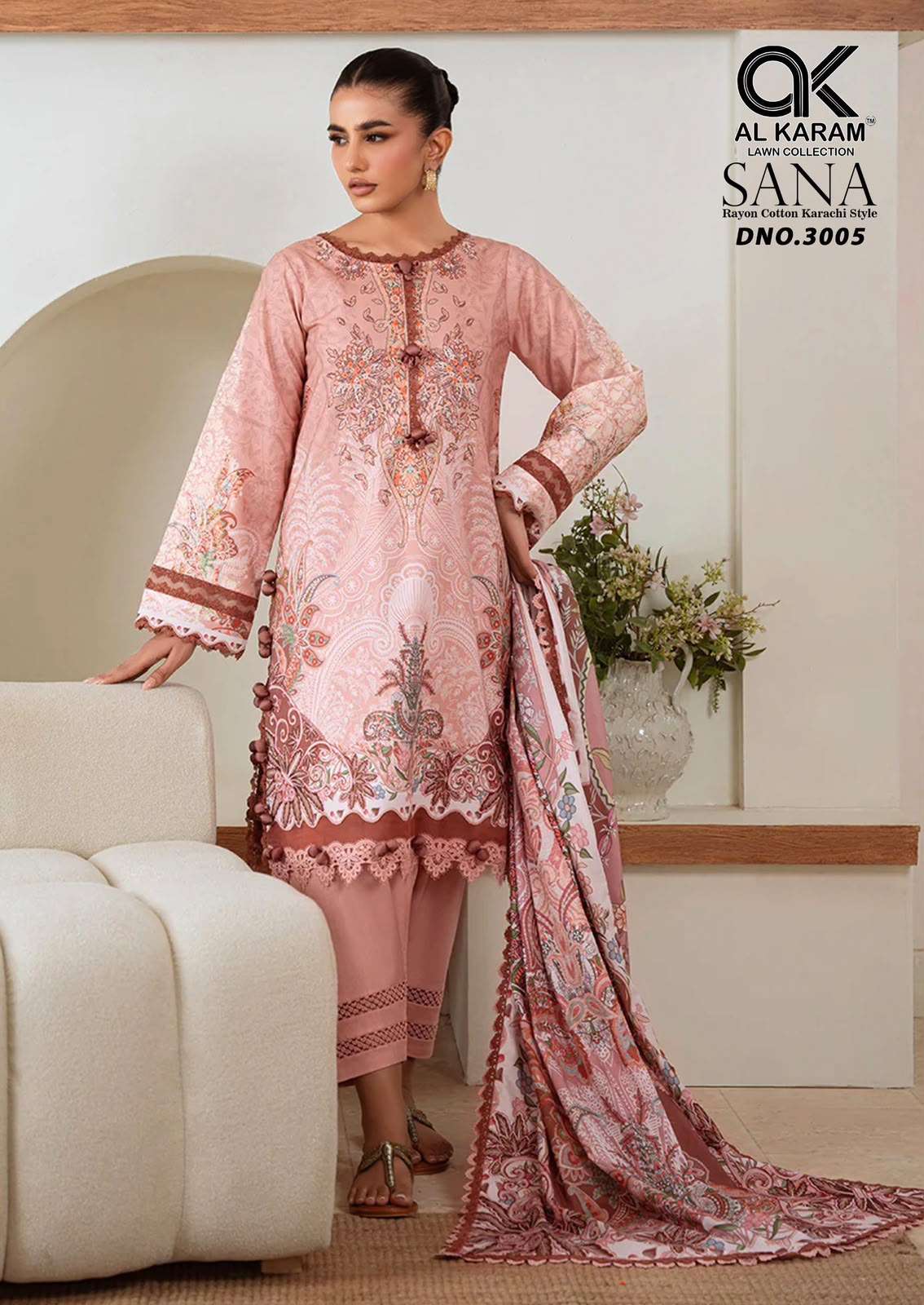 AL KARAM SANA VOL 3 RAYON COTTON DIGITAL PRINT SALWAR SUIT