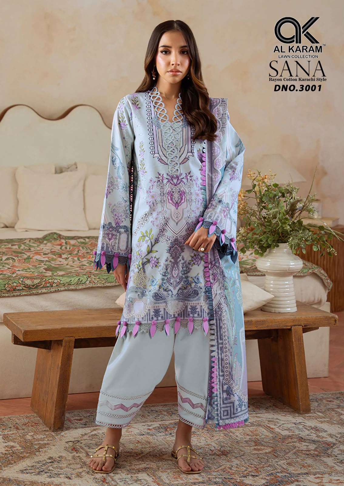 AL KARAM SANA VOL 3 RAYON COTTON DIGITAL PRINT SALWAR SUIT
