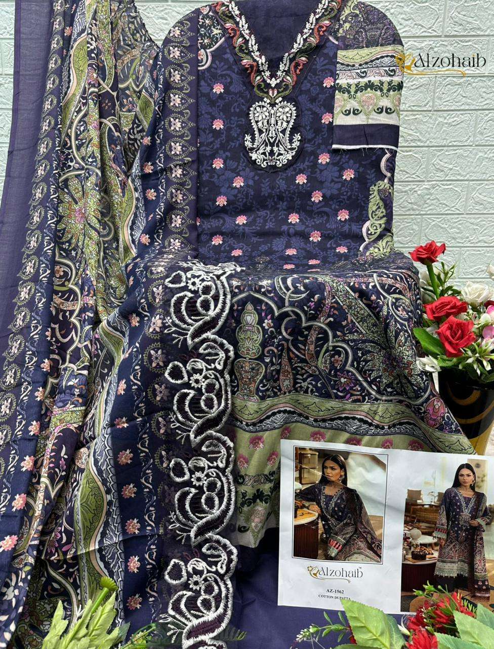 AL ZOHAIB RAHMA VOL 1 COTTON PATCH EMBROIDERY WORK SALWAR KAMEEZ 