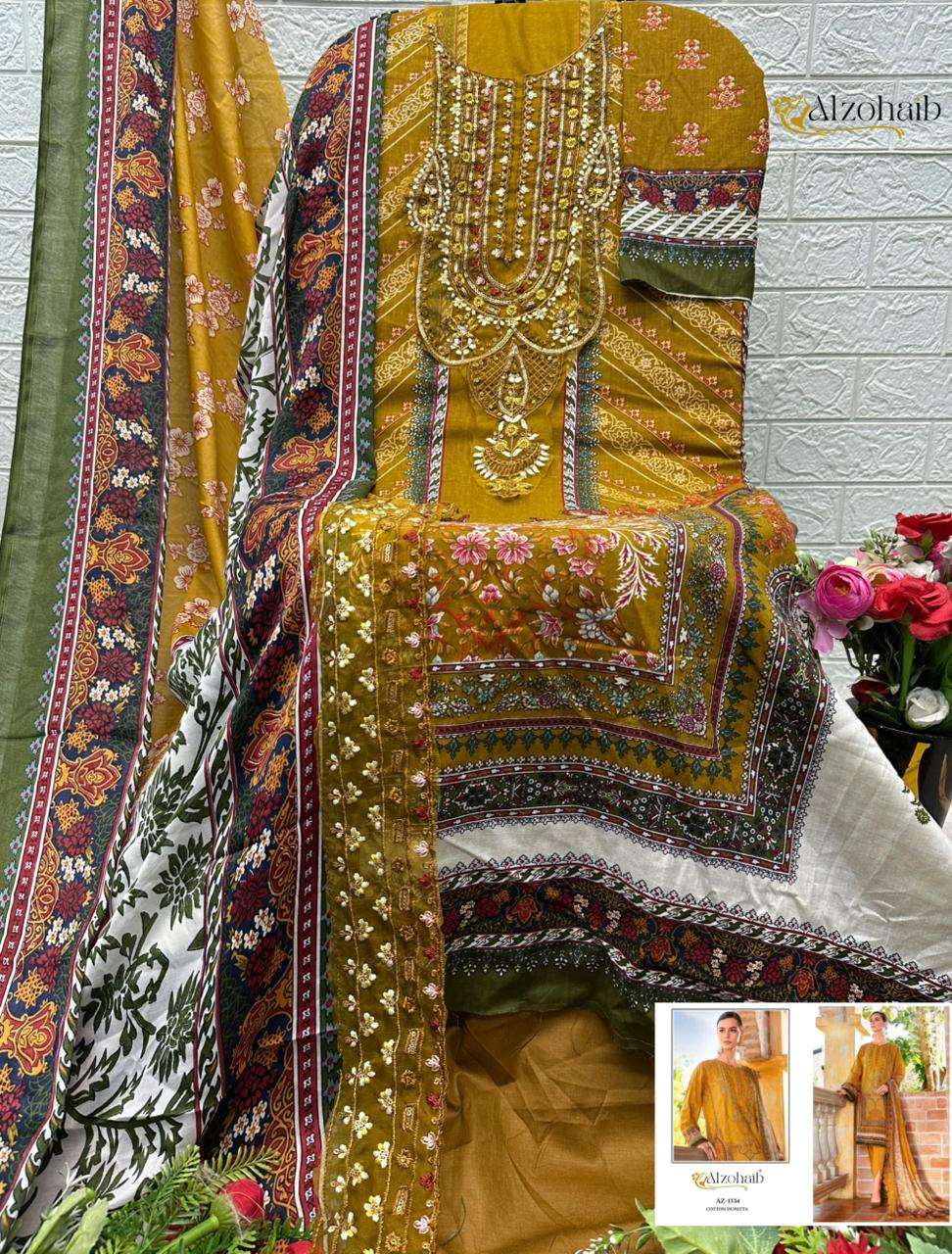 AL ZOHAIB RAHMA VOL 1 COTTON PATCH EMBROIDERY WORK SALWAR KAMEEZ 